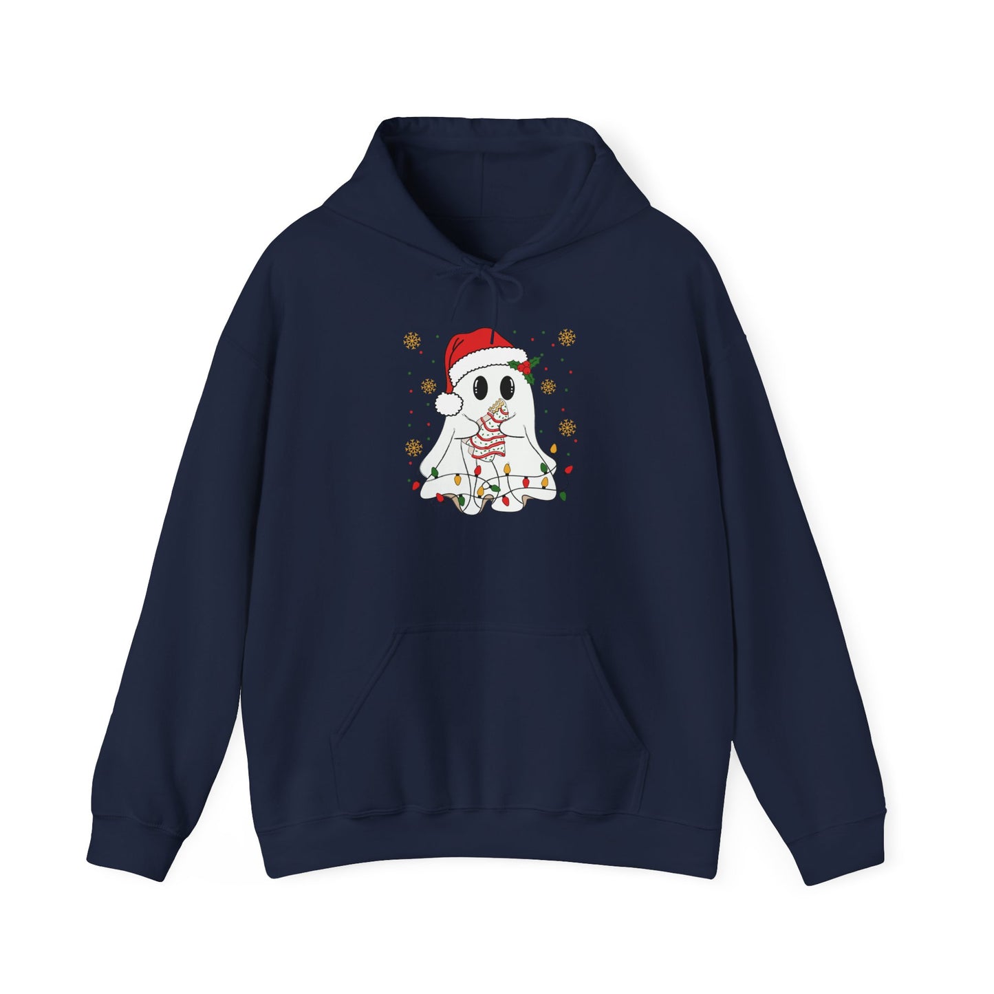 Santa Ghost Christmas Hoodie, Unisex Holiday Hoodie, Cute Winter Apparel, Cozy Gift for Ghost Lovers, Funny Xmas Clothing