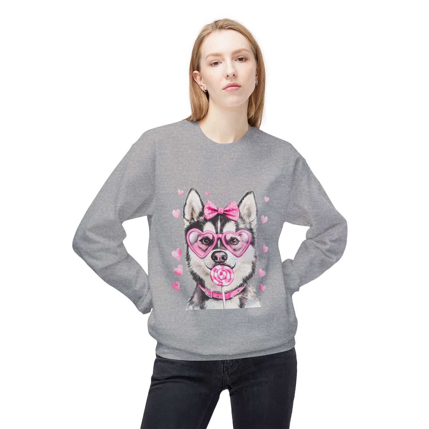 Valentines Unisex Midweight Soft style Fleece Crewneck Sweatshirt