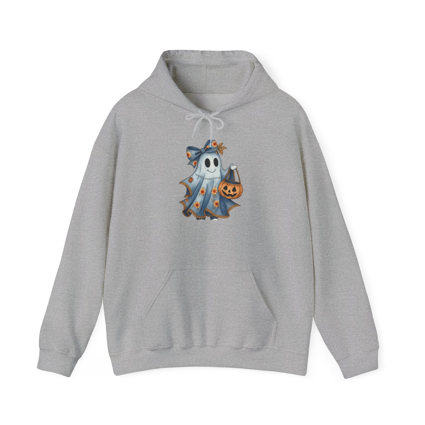 Ghostly Fun Hooded Hoodie, - Halloween Spirit, Cozy Comfort, Unisex Style, Casual Wear, Spooky Gift