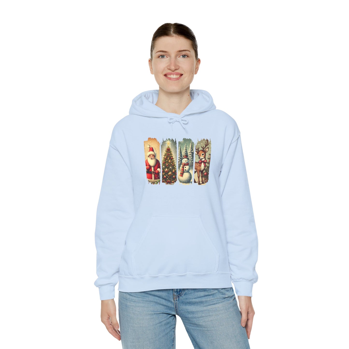 Cozy Christmas Sweatshirt with Vintage Holiday Designs, Unisex Hoodie for Winter, Christmas Gift, Holiday Wear, Festive Apparel