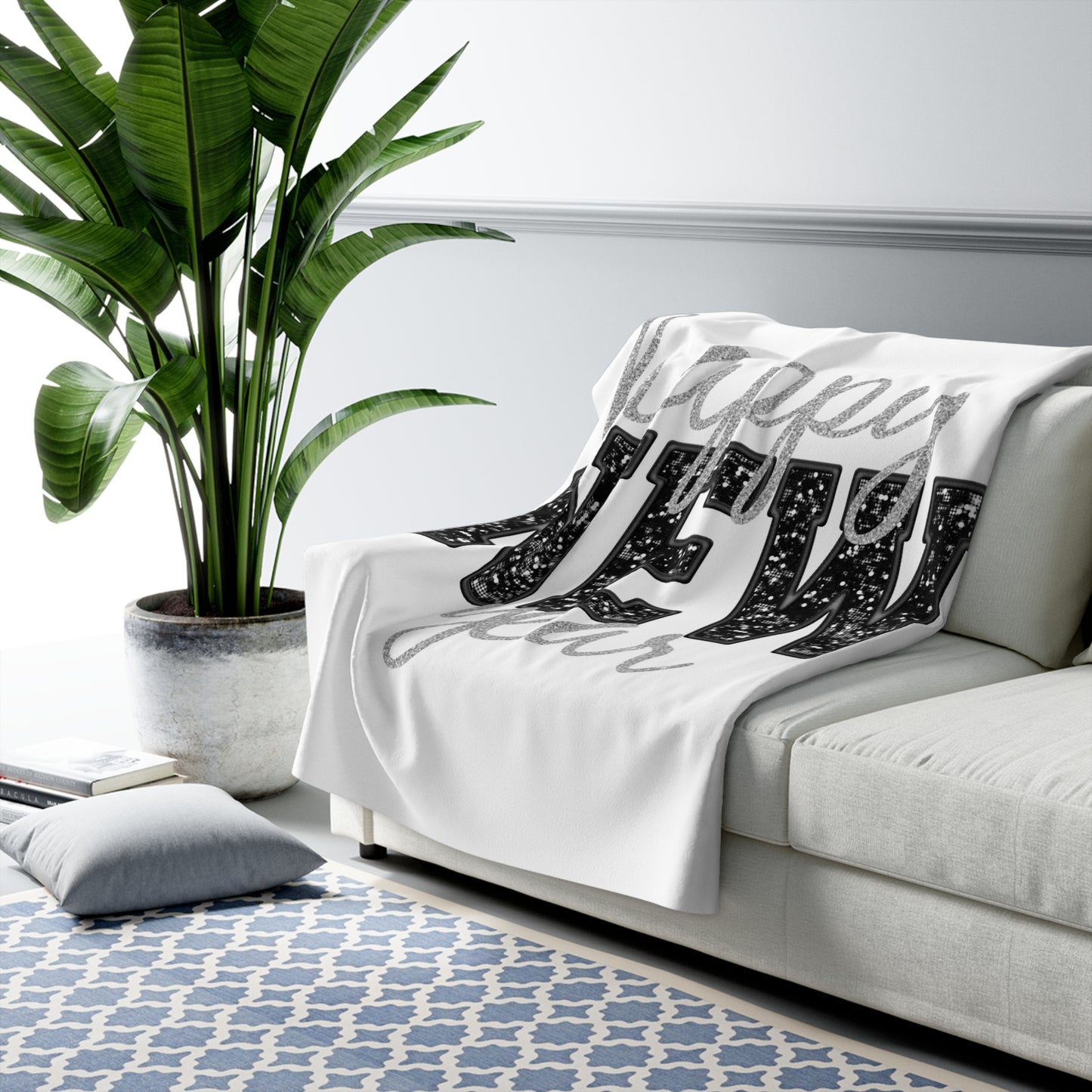 New Year Sherpa Fleece Blanket