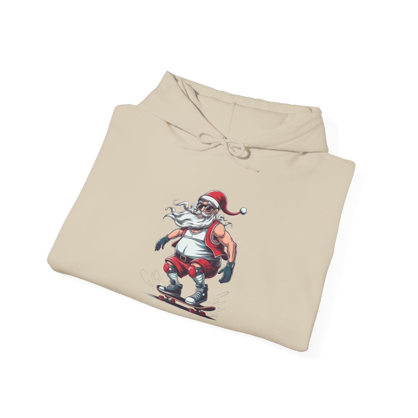 Santa Skateboarding Unisex Heavy Blend Hoodie, Christmas Sweatshirt, Holiday Gift, Cozy Winter Apparel, Fun Santa Design