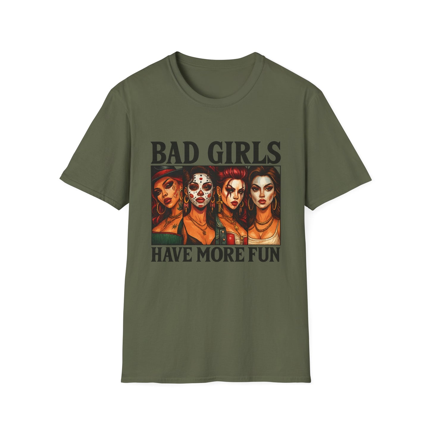 Bad Girls Have More Fun Unisex Softstyle T-Shirt, Trendy Tee, Fun Graphic Shirt, Gift for Women, Casual Wear, Party Outfit