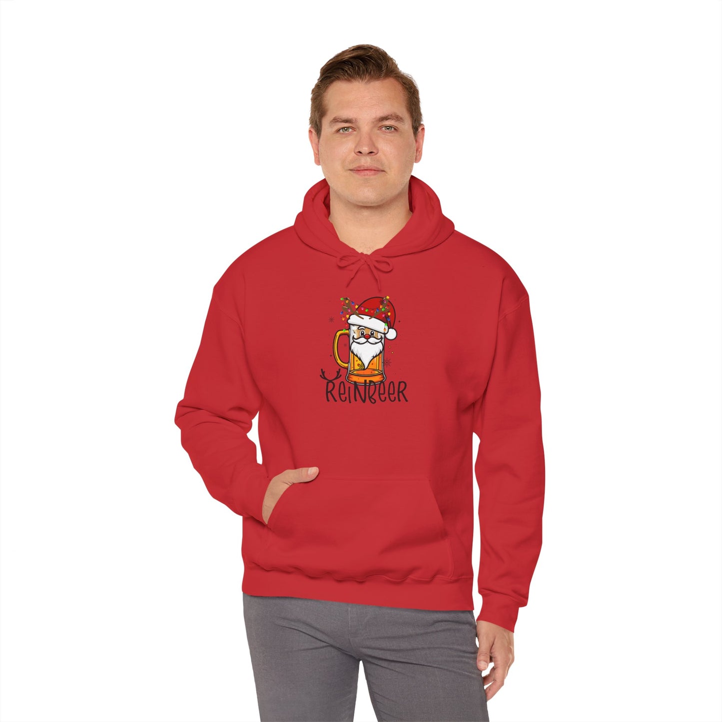 Festive Reindeer Hoodie, Christmas Hoodie, Cozy Holiday Gift, Ugly Hoodie Party, Winter Vibes Apparel