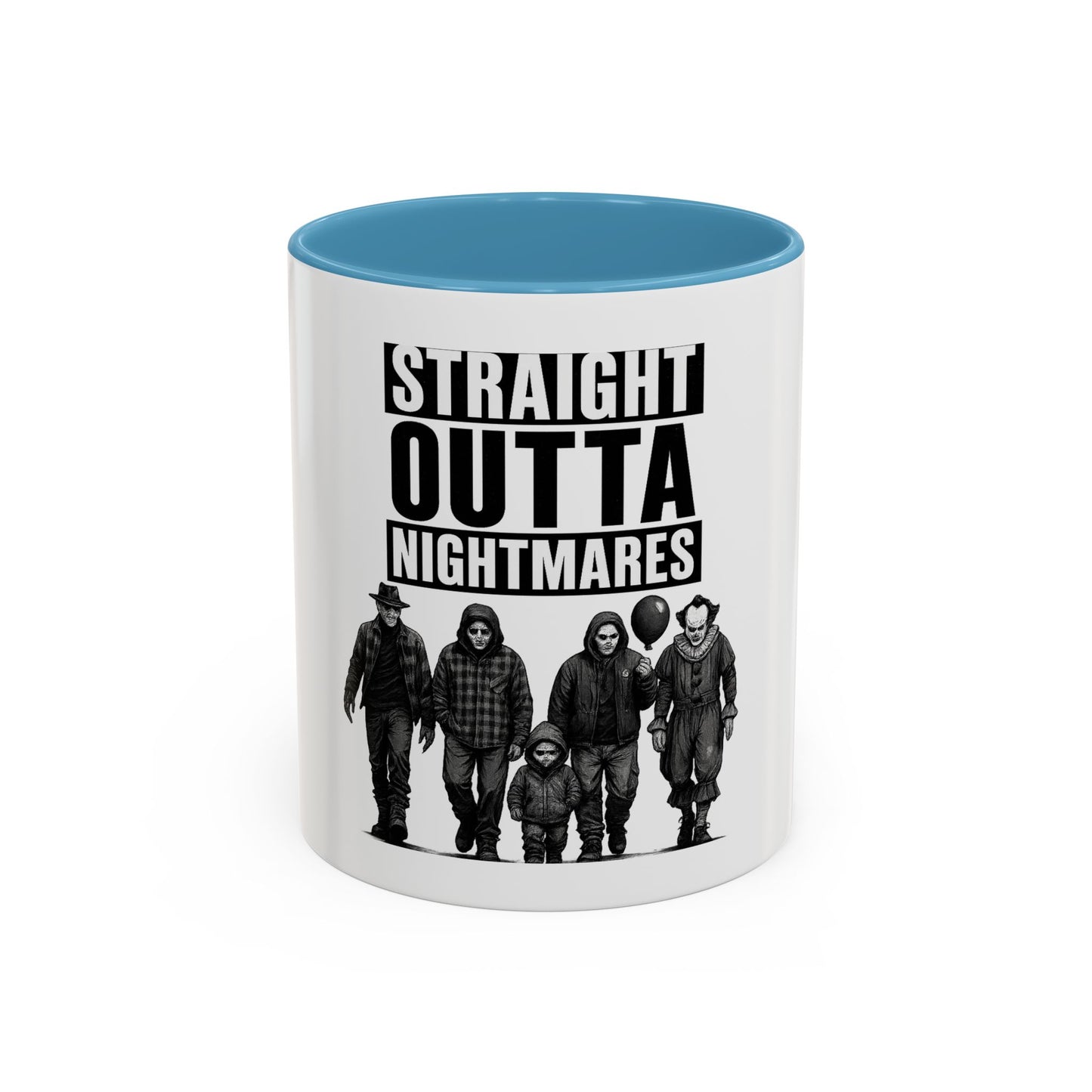 Straight Outta Nightmares Accent Coffee Mug | Spooky Mug, Horror Coffee Cup, Unique Gift for Halloween, Funware, Collectible Tea Mug