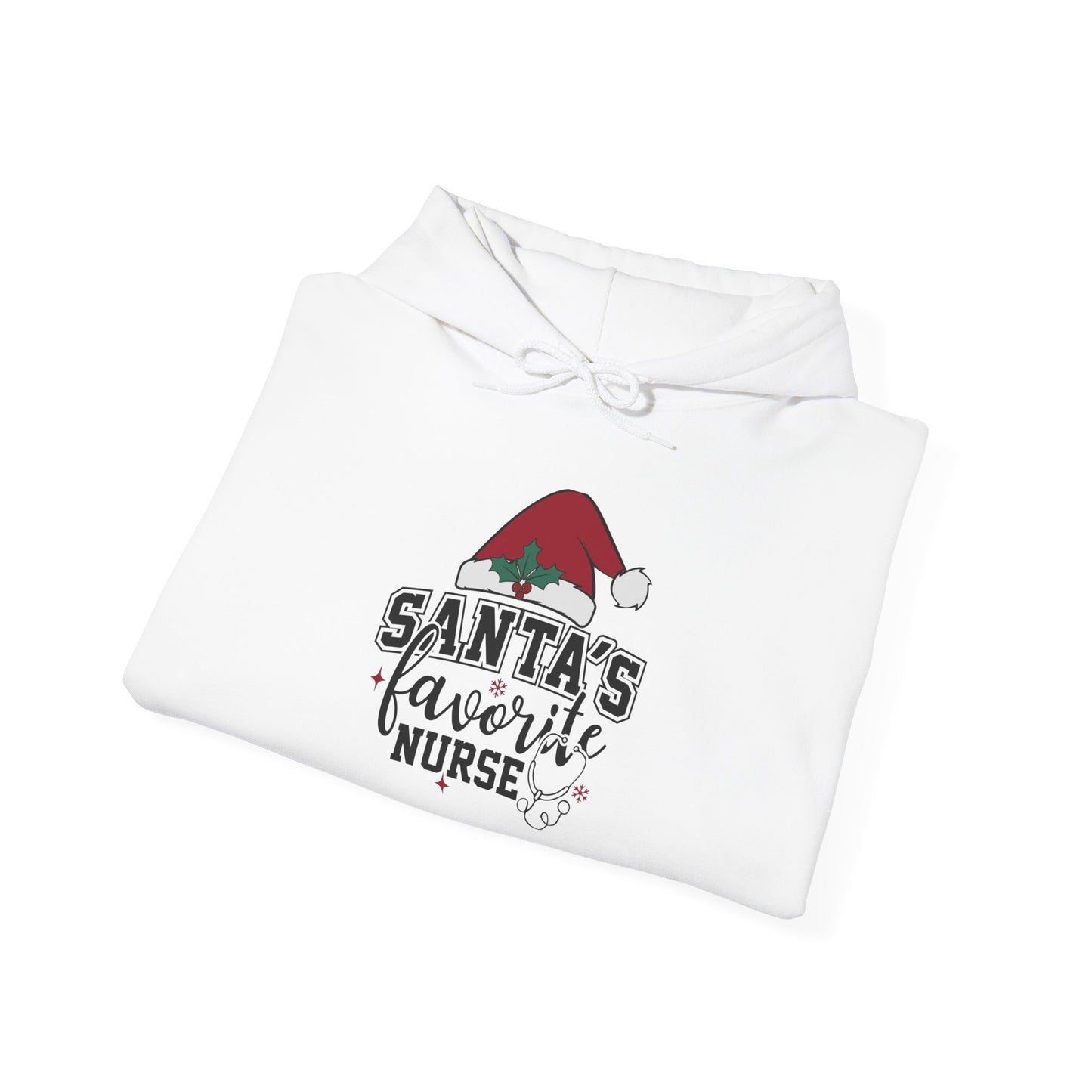 Santa's Favorite Nurse Hoodie, Perfect Holiday Gift, Cozy Sweatshirt for Nurses, Christmas Apparel, Festive Winter Wear