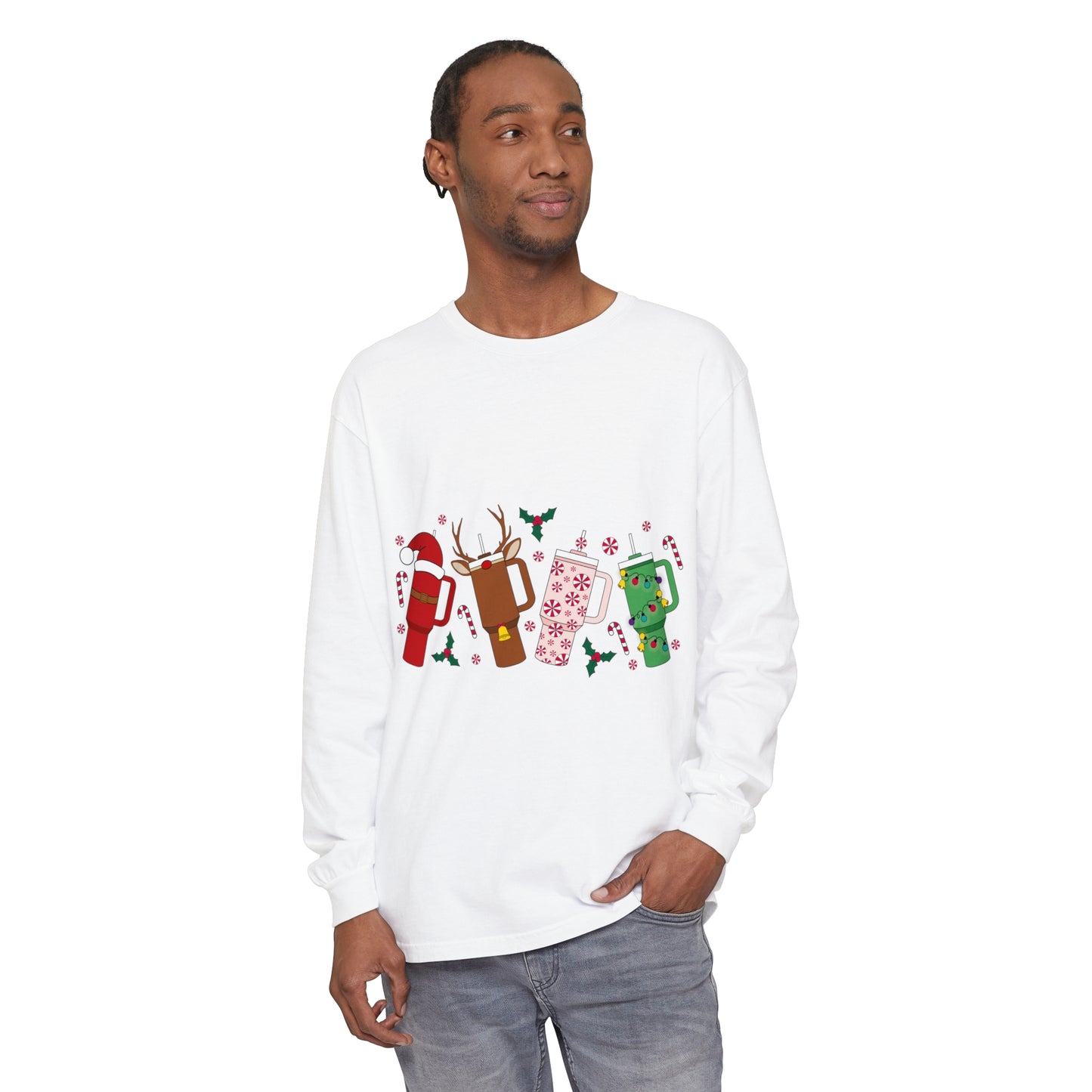 Christmas Unisex Garment-dyed Long Sleeve T-Shirt