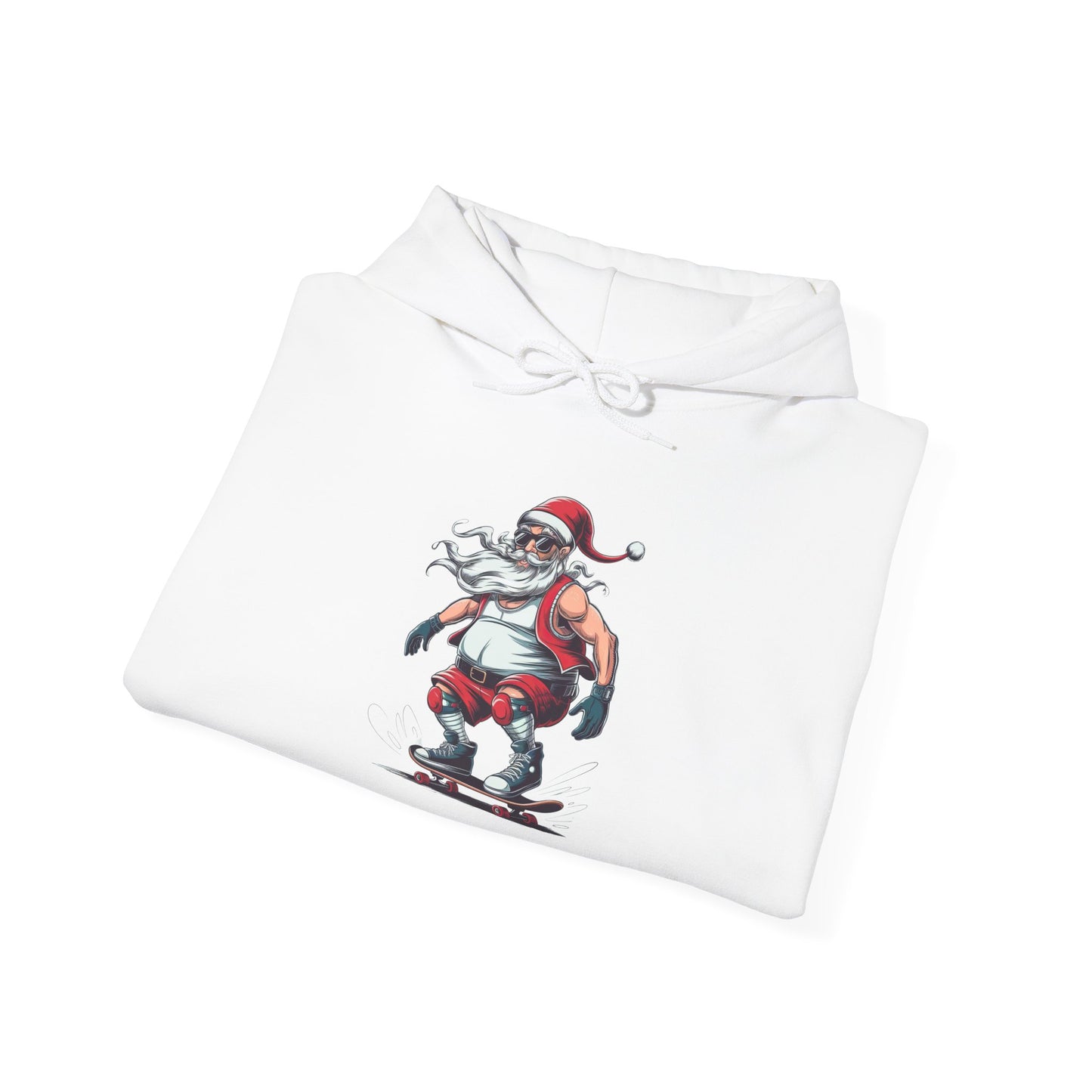 Santa Skateboarding Unisex Heavy Blend Hoodie, Christmas Sweatshirt, Holiday Gift, Cozy Winter Apparel, Fun Santa Design