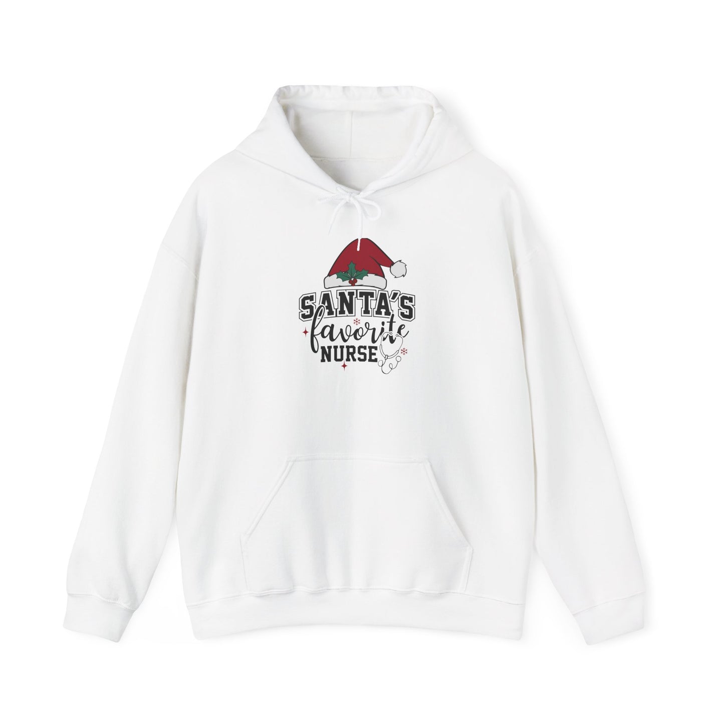 Santa's Favorite Nurse Hoodie, Perfect Holiday Gift, Cozy Sweatshirt for Nurses, Christmas Apparel, Festive Winter Wear