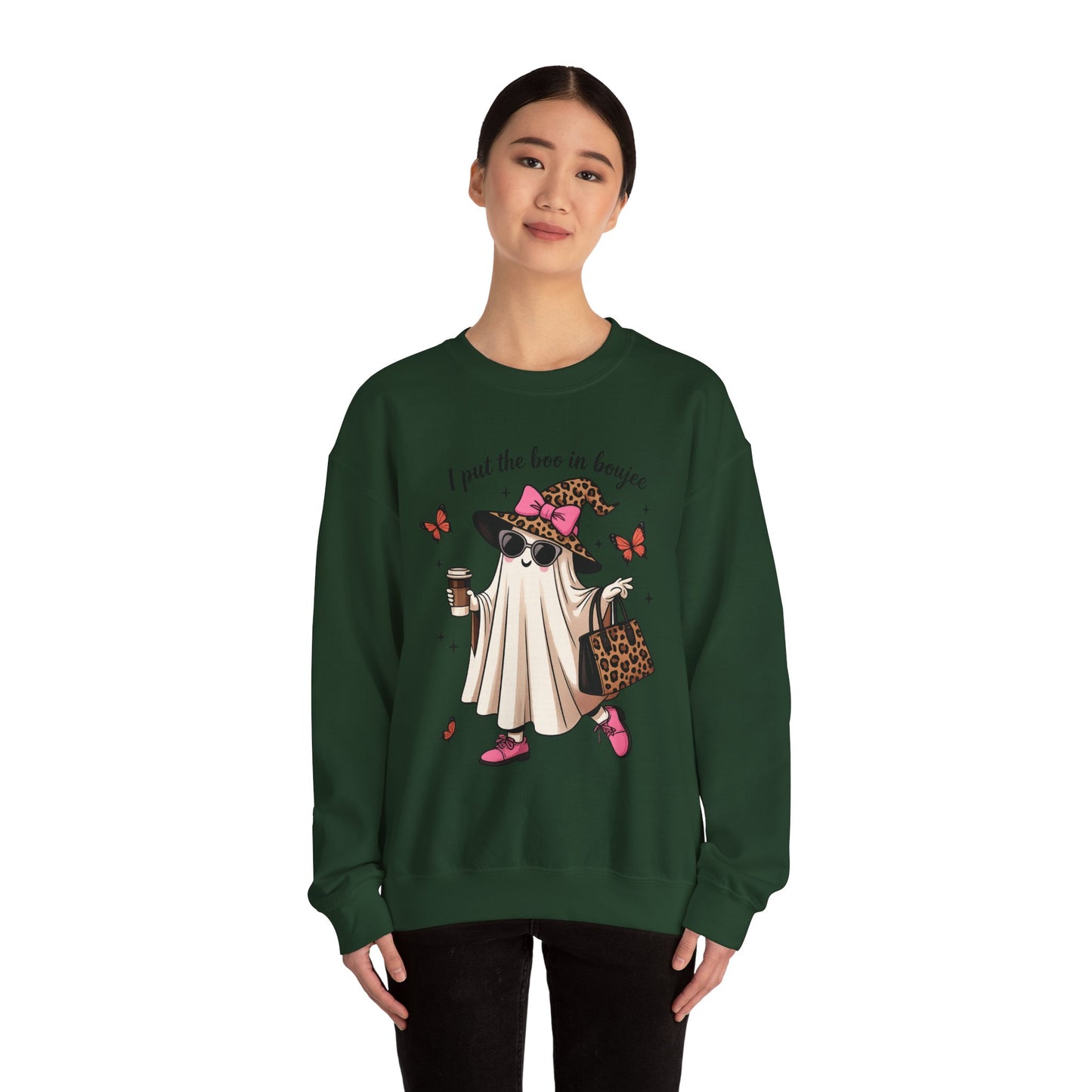 Chic Ghost Crewneck Sweatshirt | Halloween Cozy Apparel, Casual Outfit, Trendy Gift, Fall Fashion