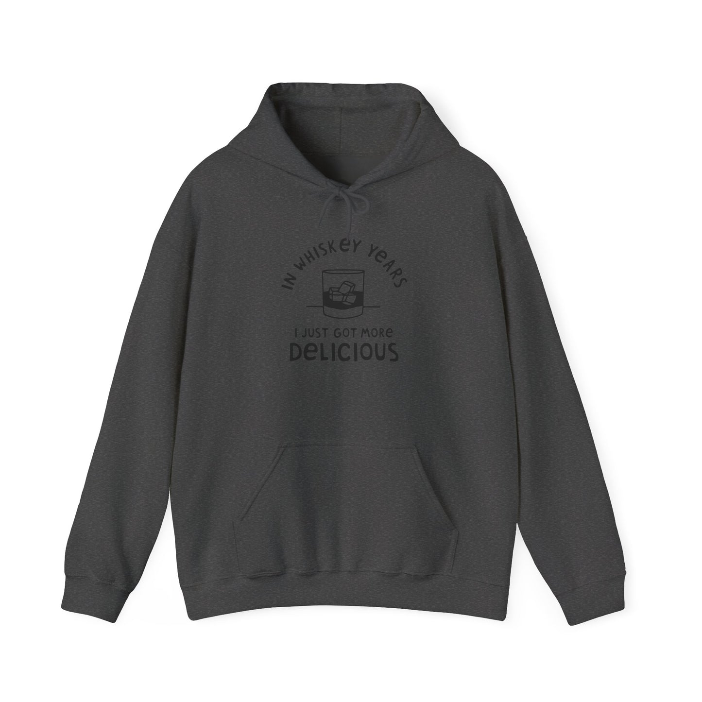 Whiskey Years Hoodie, Funny Sweatshirt for Whiskey Lovers, Perfect Gift for Birthdays, Relaxed Cozy Attire, Unisex Heavy Blend Apparel
