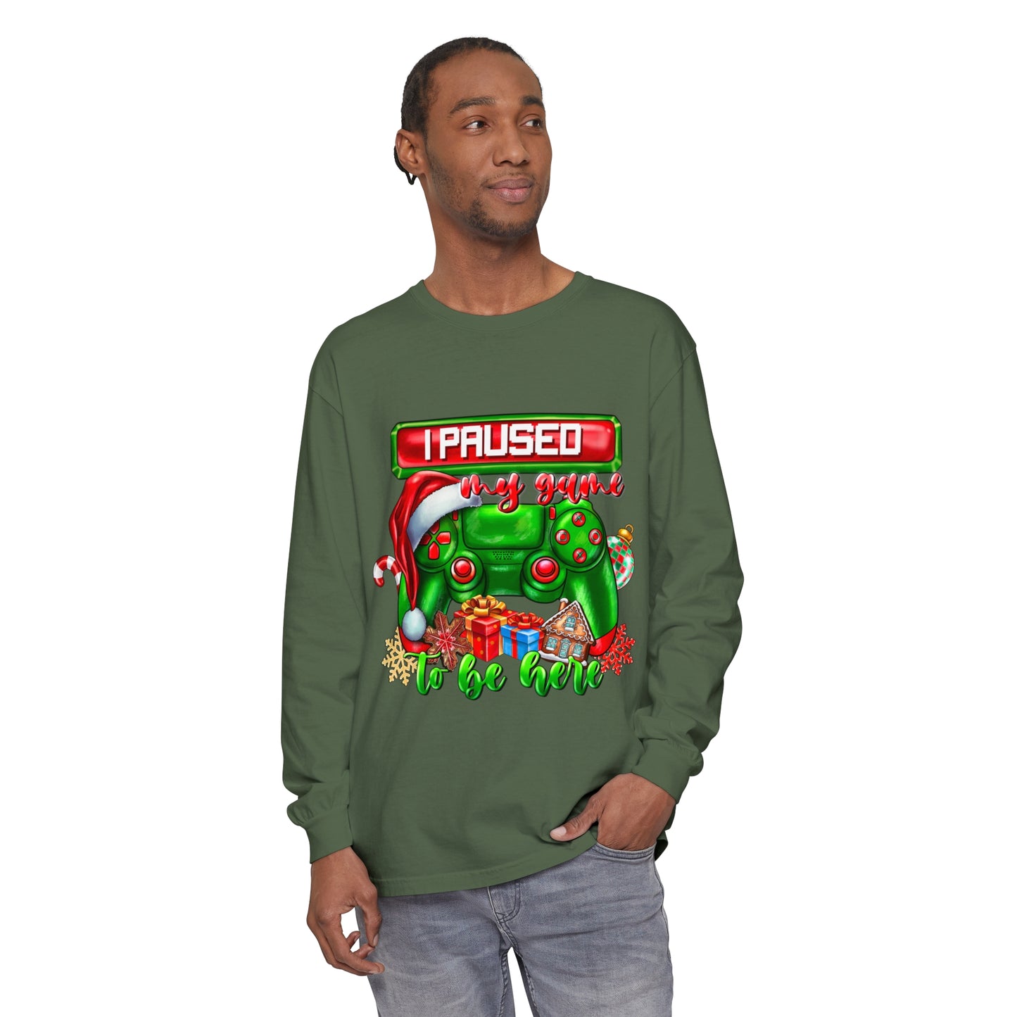 Christmas Unisex Garment-dyed Long Sleeve T-Shirt