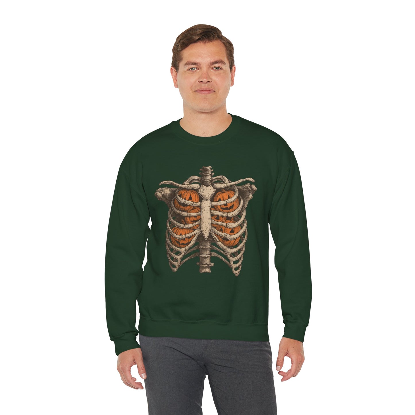 Halloween Skeleton Sweatshirt, Unisex Crewneck, Fall Fashion, Spooky Apparel, Gift for Halloween, Cozy Pullover