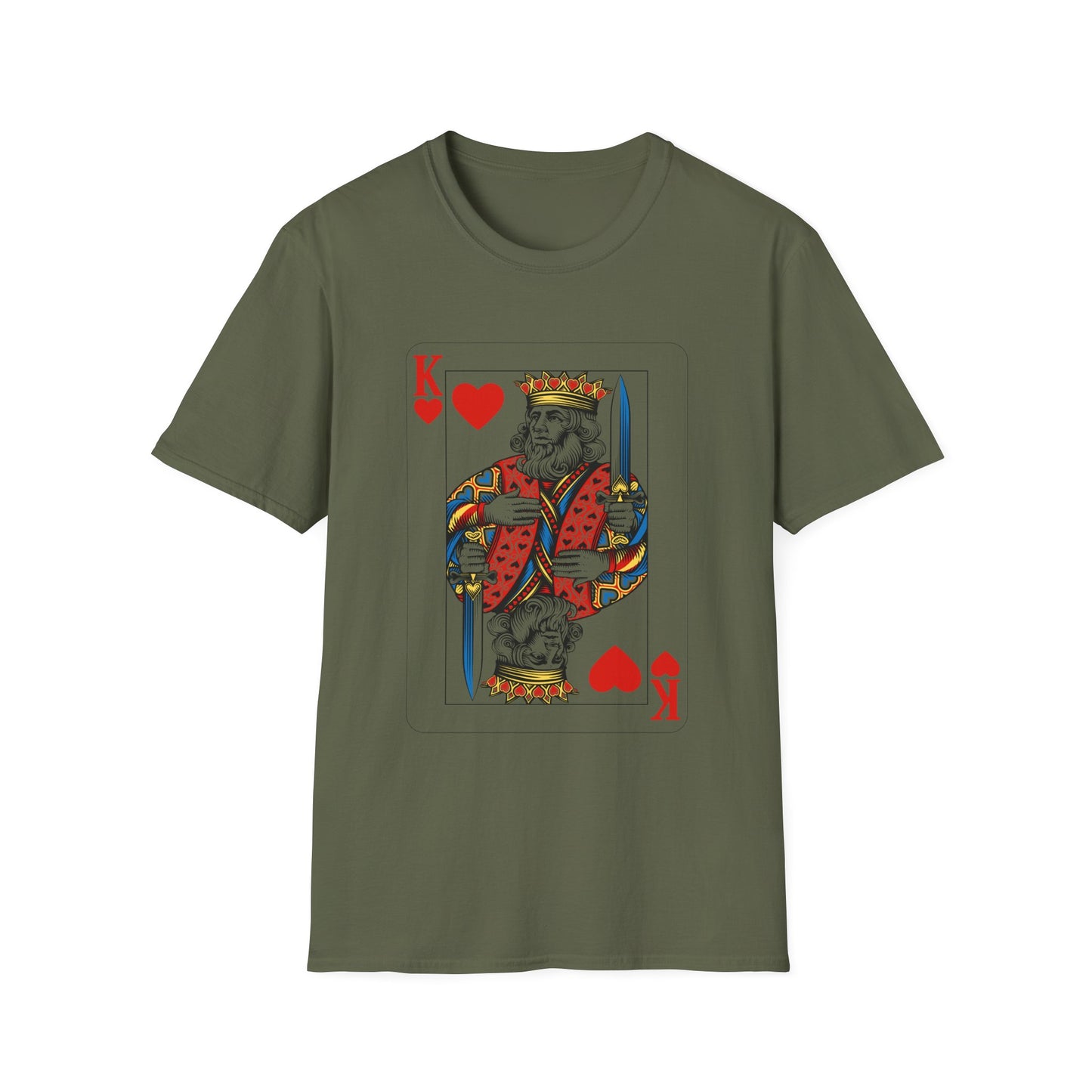 Valentines King of Hearts Unisex T-Shirt - Playful Card Design for Game Night