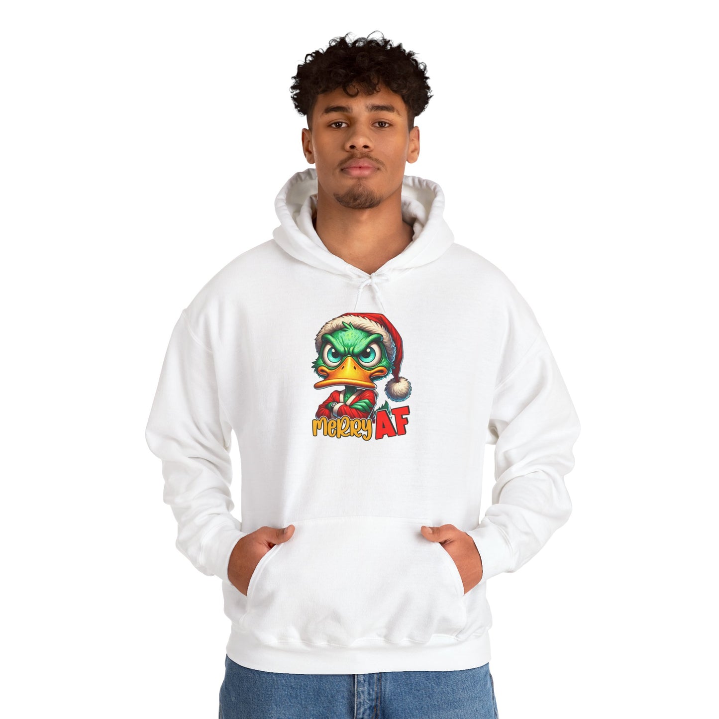 Festive Grinch Hoodie | Merry AF Gift for Christmas, Unisex Sweatshirt, Holiday Apparel, Cozy Sweatshirt, Grinch Lovers