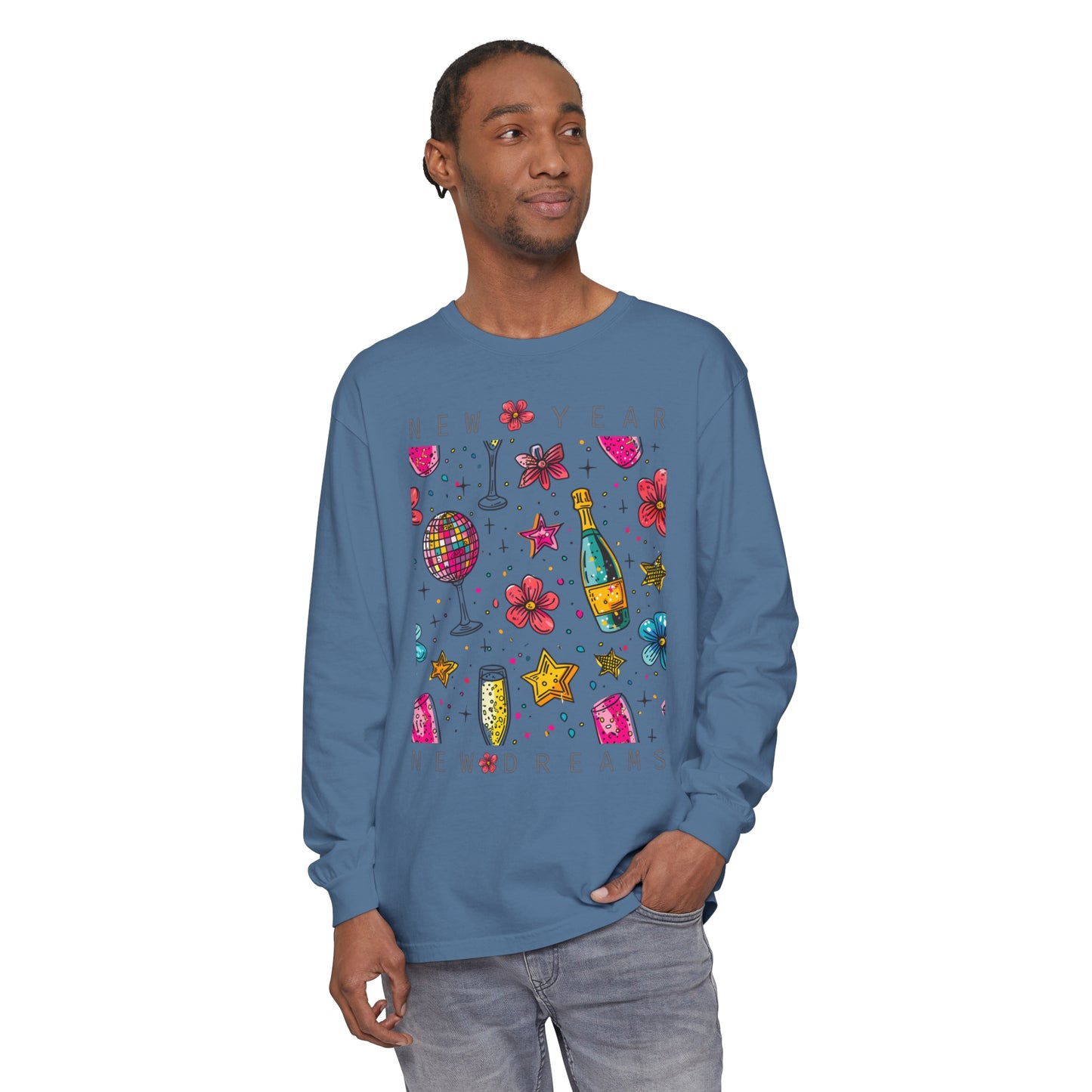 New Year Unisex Garment-dyed Long Sleeve T-Shirt