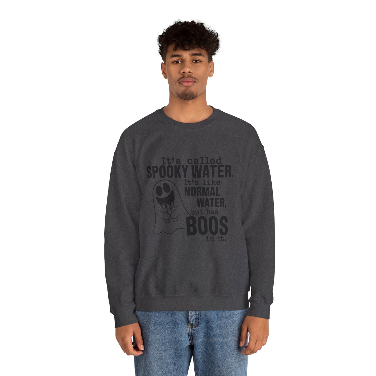 Spooky Water Crewneck Sweatshirt - Fun Halloween Apparel, Unisex Sweatshirt, Cozy Ghost Shirt, Gift for Halloween Lovers, Cute Fall Fashion