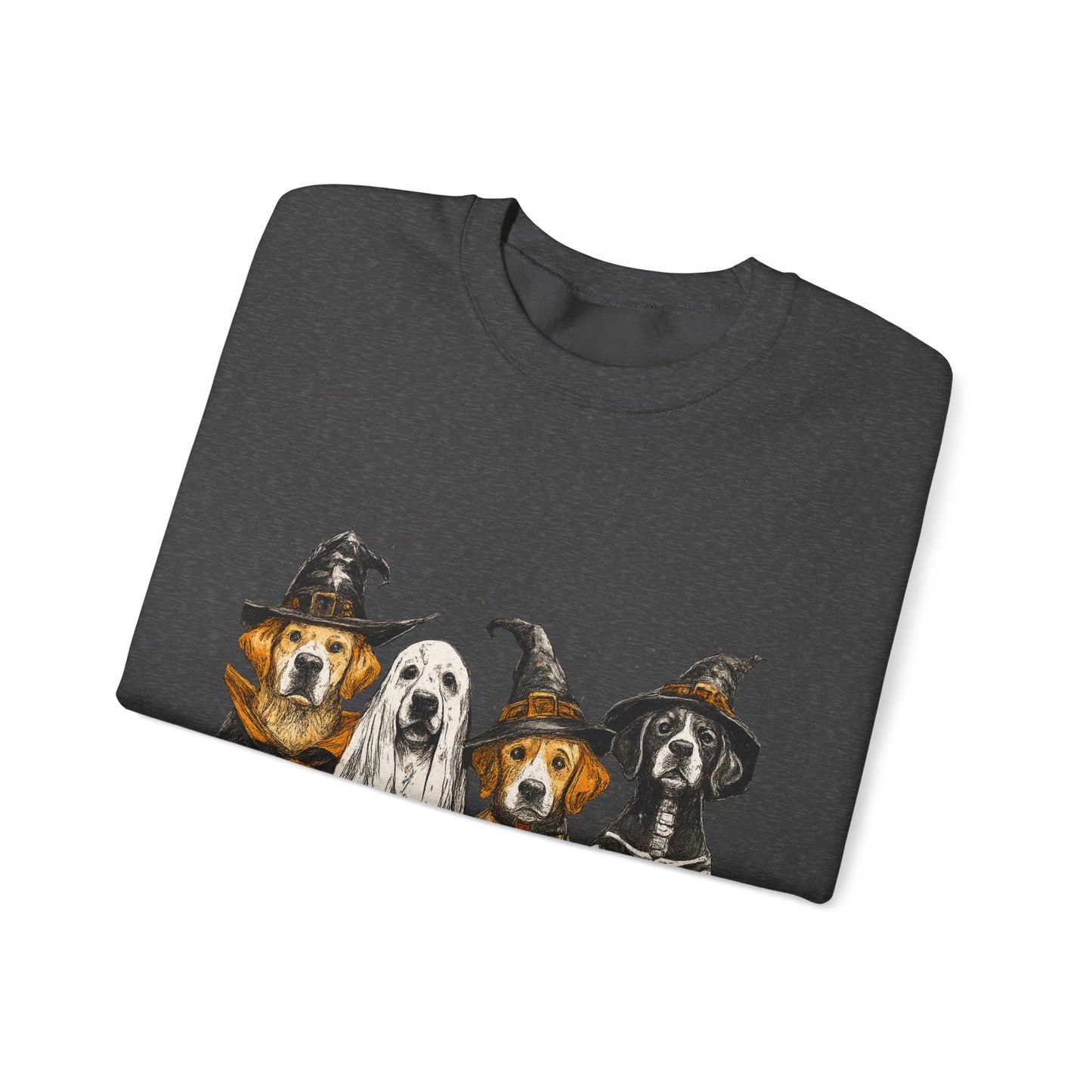 Halloween Dog-Themed Sweatshirt, Cozy Fall Apparel, Unisex Crewneck, Pet Lover Gift, Spooky Season Fashion