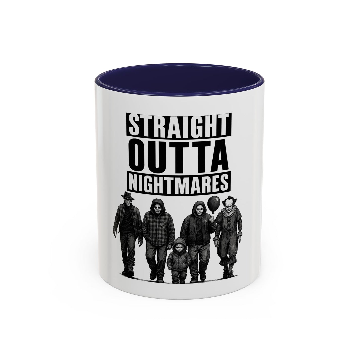 Straight Outta Nightmares Accent Coffee Mug | Spooky Mug, Horror Coffee Cup, Unique Gift for Halloween, Funware, Collectible Tea Mug