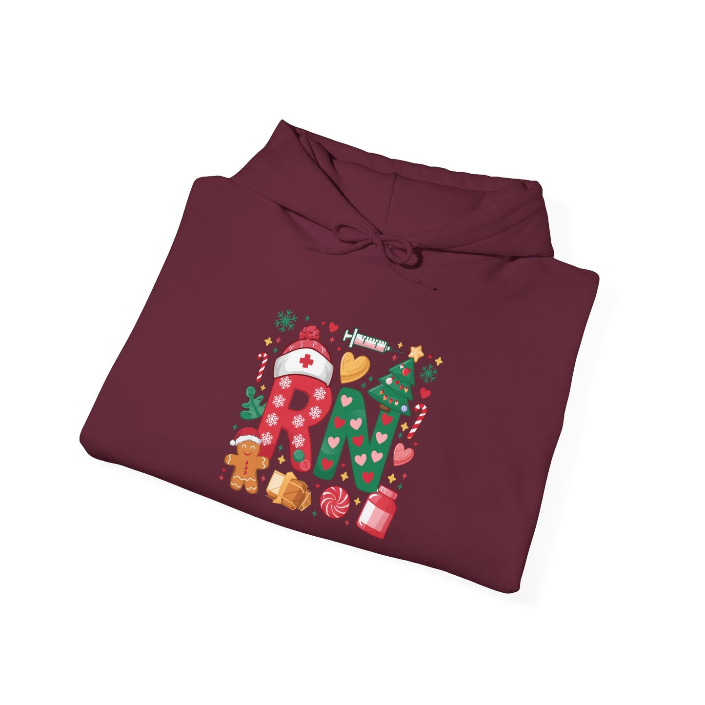 Festive Cozy Hooded Sweatshirt, Holiday Sweatshirt, Christmas Gift, Unisex Hoodie, Seasonal Wear, RN Design