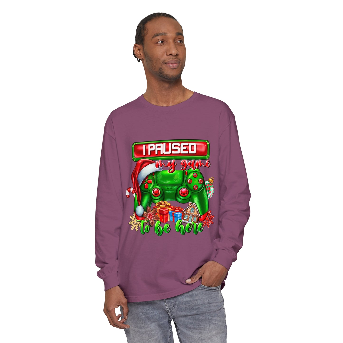 Christmas Unisex Garment-dyed Long Sleeve T-Shirt