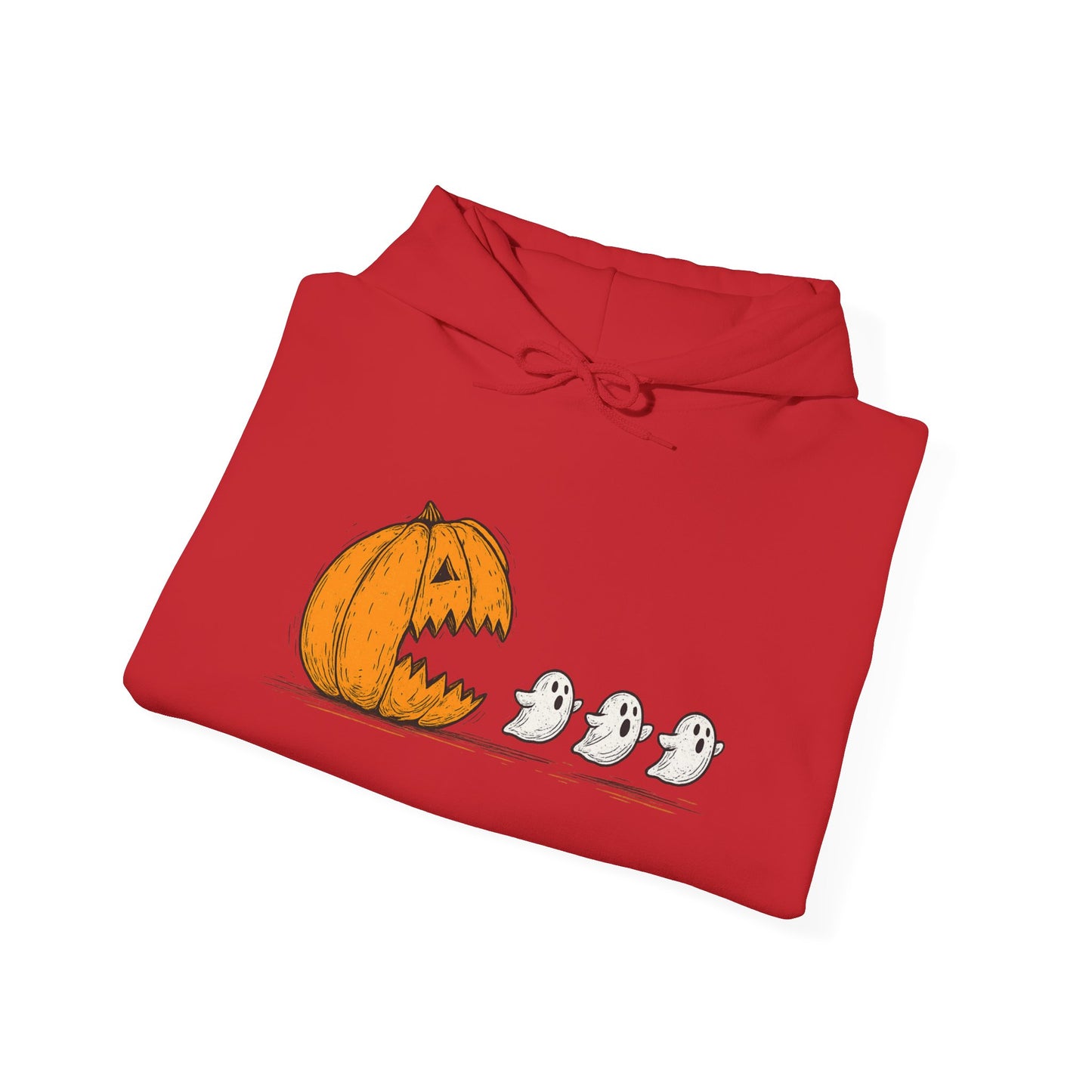 Spooky Ghosts & Pumpkin Hoodie - Unisex Heavy Blend Hoodie, Halloween Apparel, Cozy Fall Layer, Ghost Lovers Gift, Autumn Style