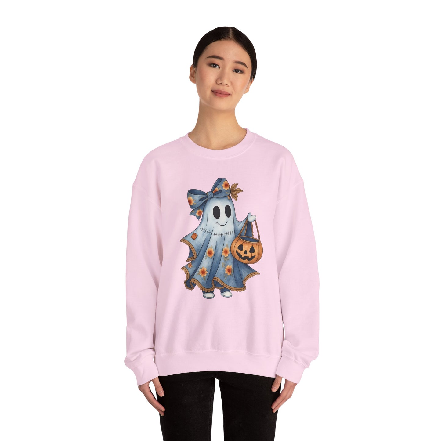 Cute Ghost Halloween Sweatshirt, Unisex Crewneck, Cozy Fall Apparel, Spooky Season Gift, Trick or Treat, Halloween Celebration