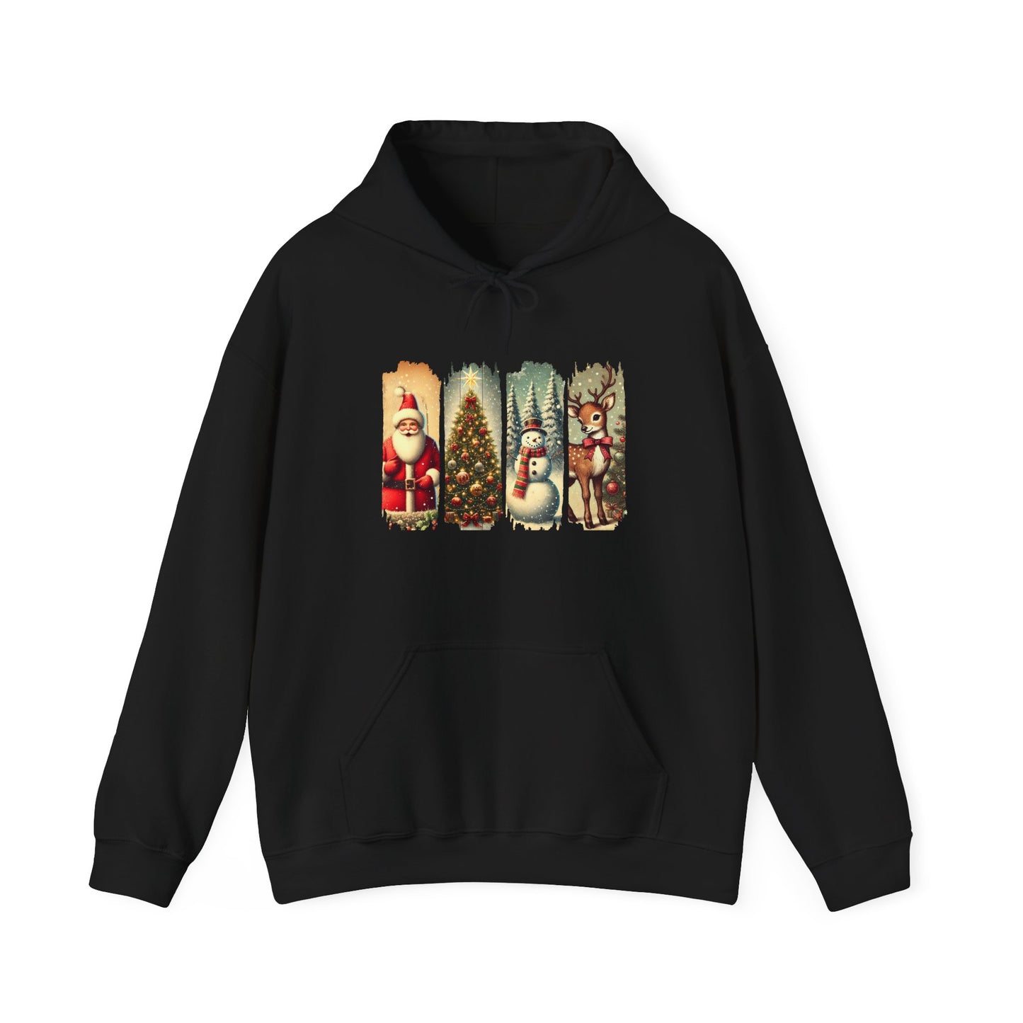 Cozy Christmas Sweatshirt with Vintage Holiday Designs, Unisex Hoodie for Winter, Christmas Gift, Holiday Wear, Festive Apparel