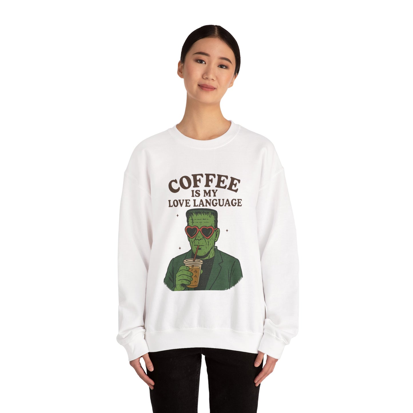 Coffee Lover's Unisex Crewneck Sweatshirt, Gift for Coffee Enthusiasts, Funny Sweatshirt, Halloween Apparel, Cozy Casual Wear