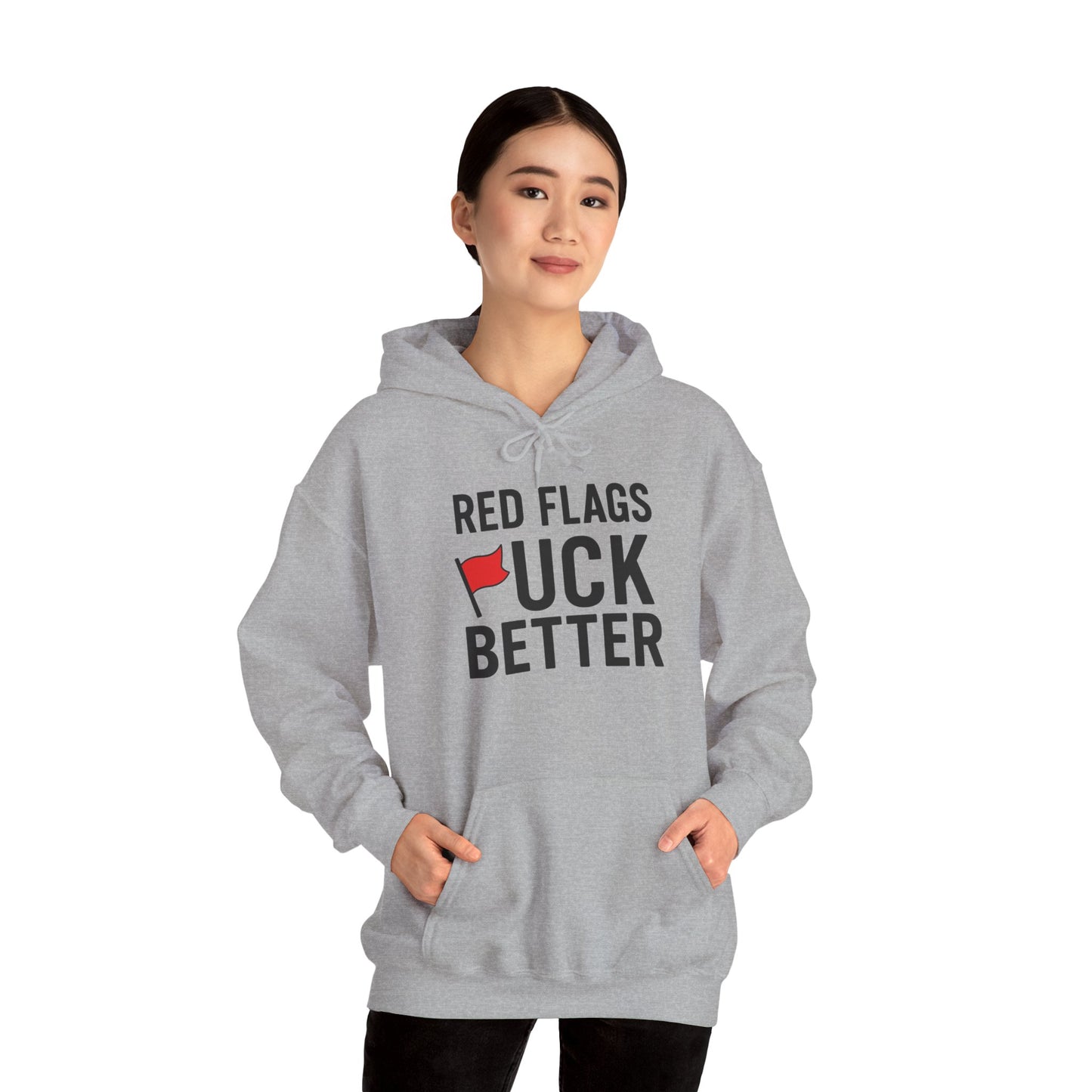 Red Flags Hoodie - Unisex Heavy Blend Hoodie for Casual Wear, Gift for Friends, Streetwear Style, Funny Hoodie, Soft and Cozy