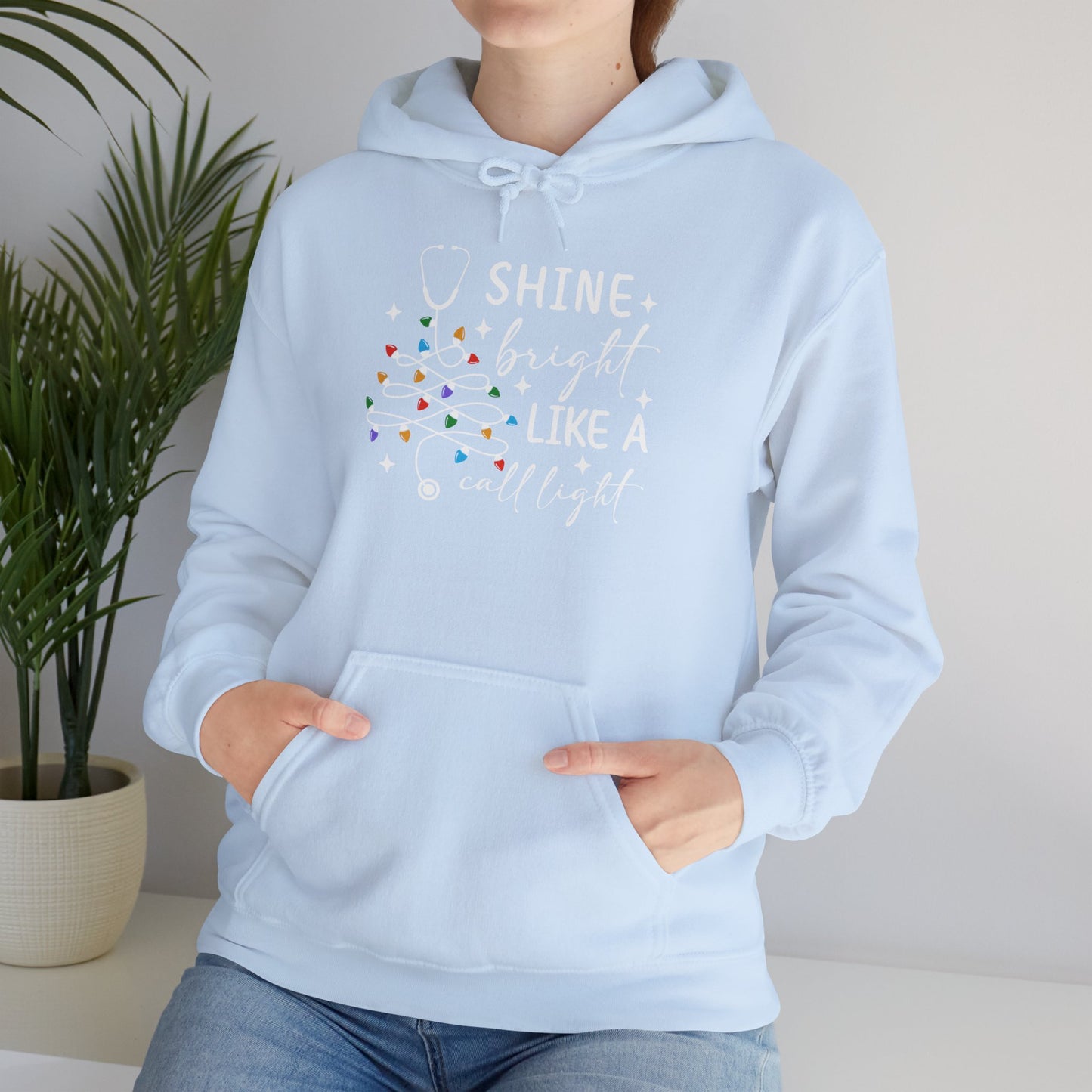 Christmas Light Hoodie, Cozy Holiday Hoodie, Winter Gift, Unisex Pullover for Festive Celebrations, Shine Bright Like a Christmas Bulb