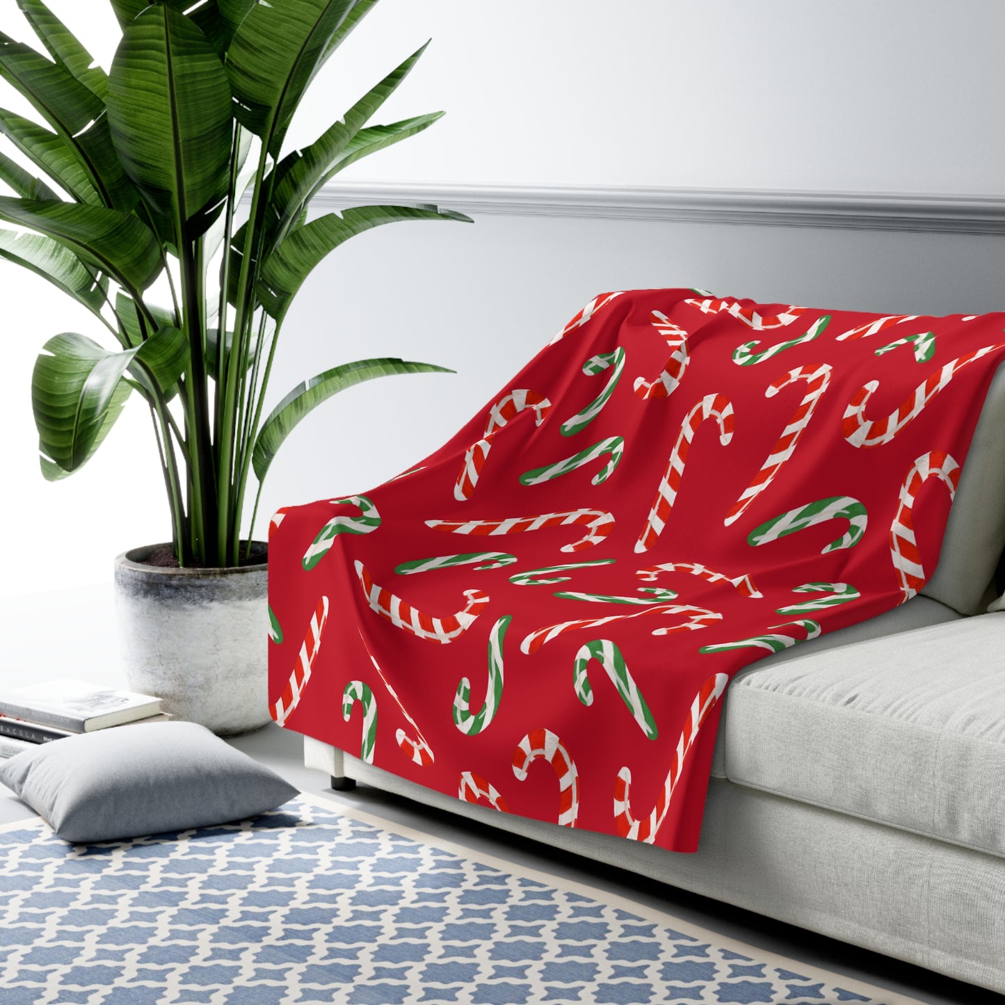 Christmas Candy Cane Blanket