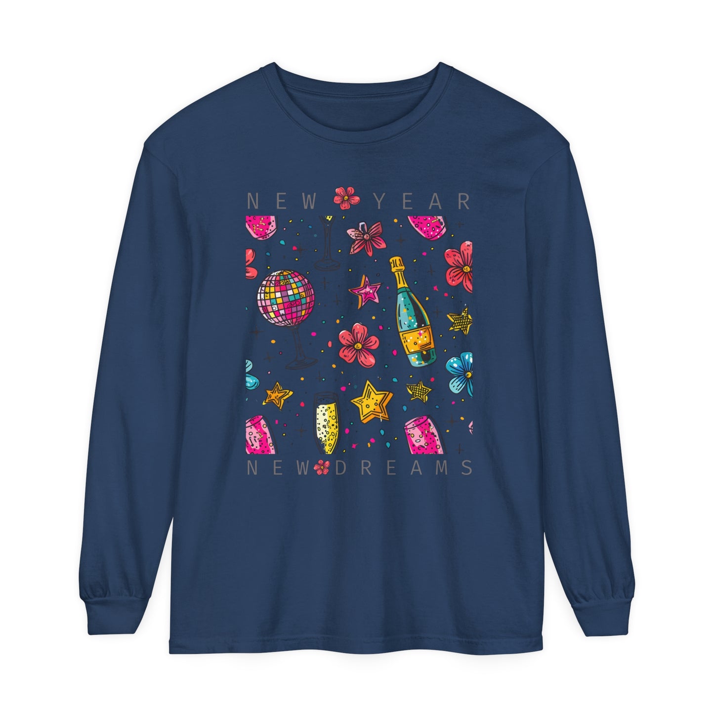 New Year Unisex Garment-dyed Long Sleeve T-Shirt