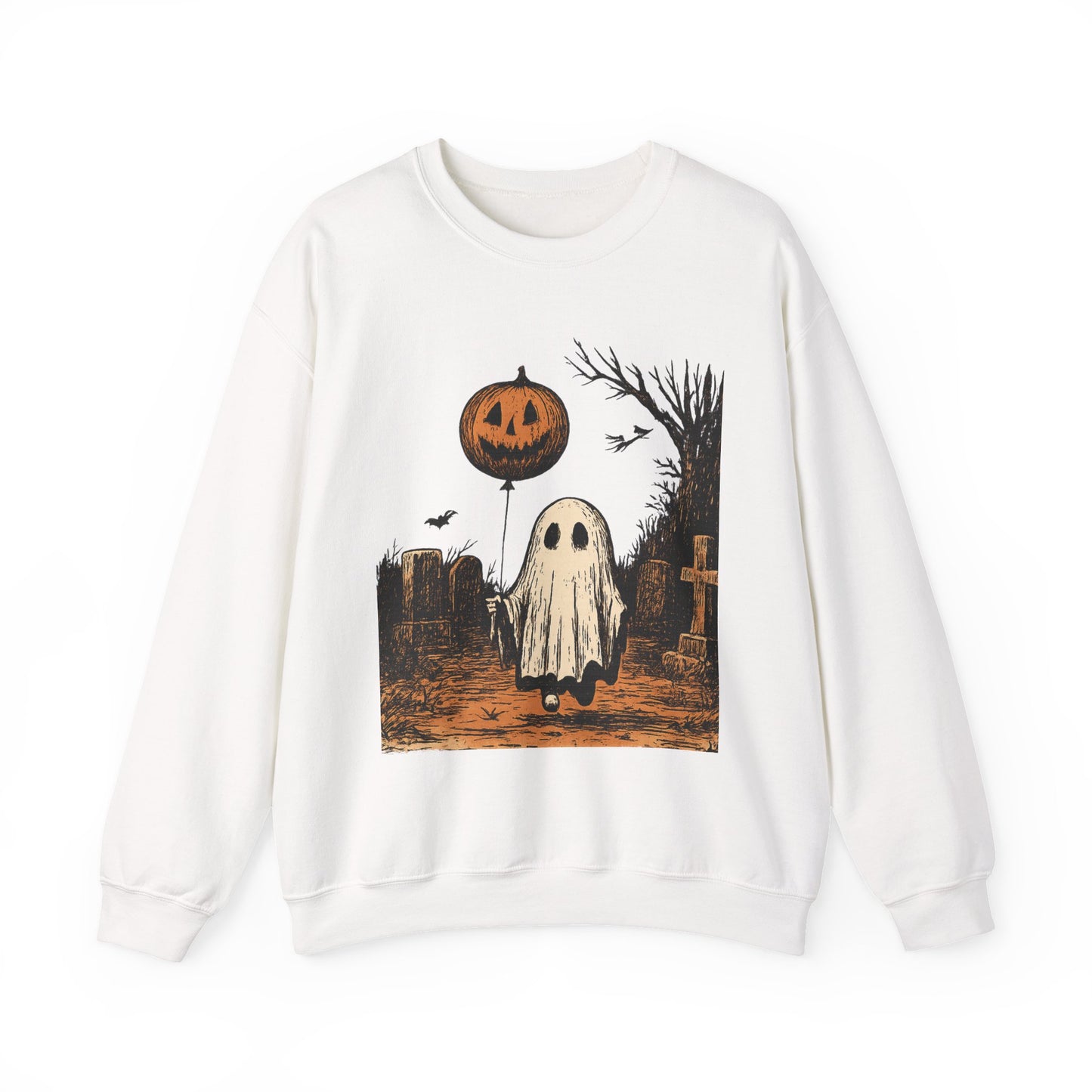 Halloween Ghost Crewneck Sweatshirt - Fall Fashion, Cozy Sweater, Spooky Style, Halloween Decor, Unique Gift