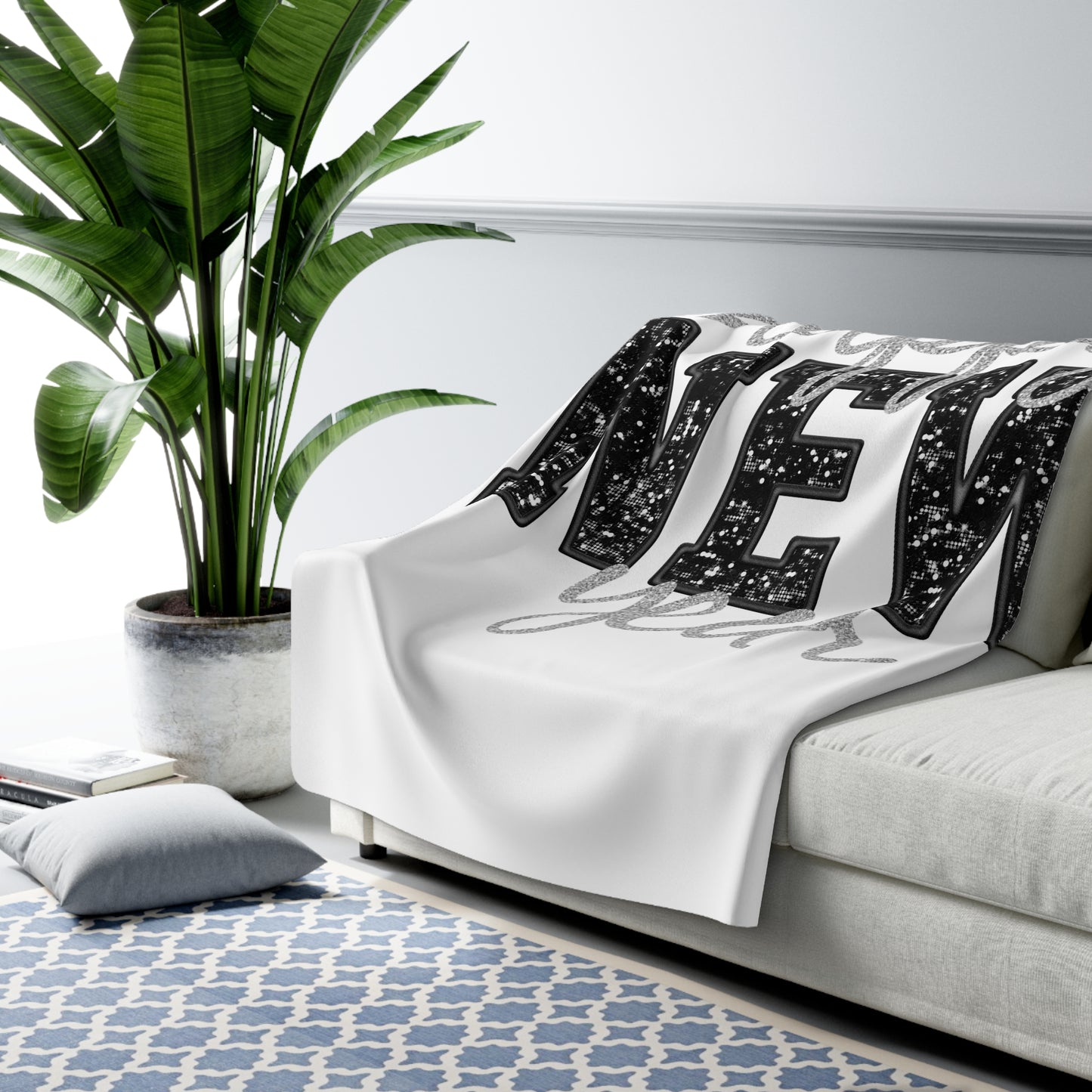 New Year Sherpa Fleece Blanket