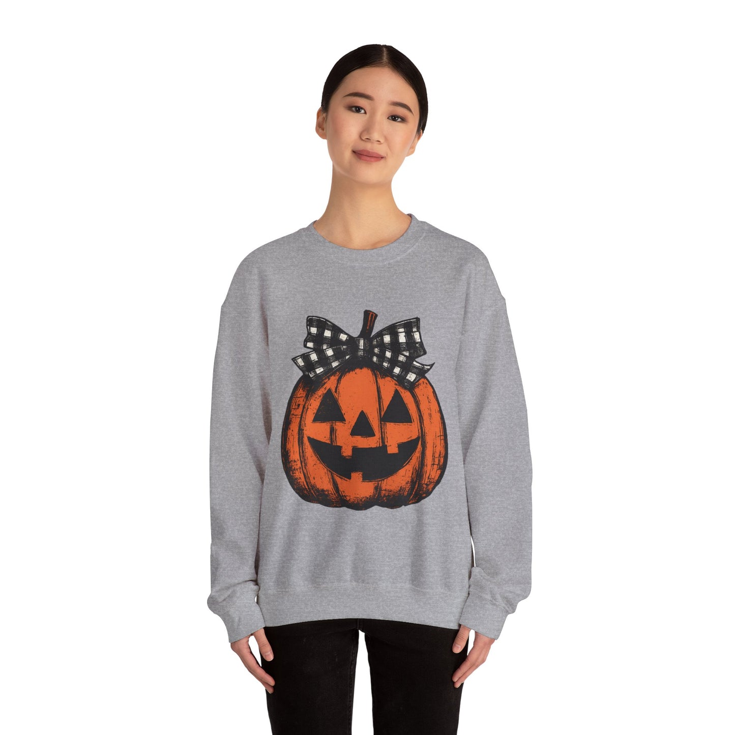 Autumn Pumpkin Crewneck Sweatshirt, Fall Fashion, Halloween Sweatshirt, Cozy Sweater, Pumpkin Patch Outfit, Unisex Clothing