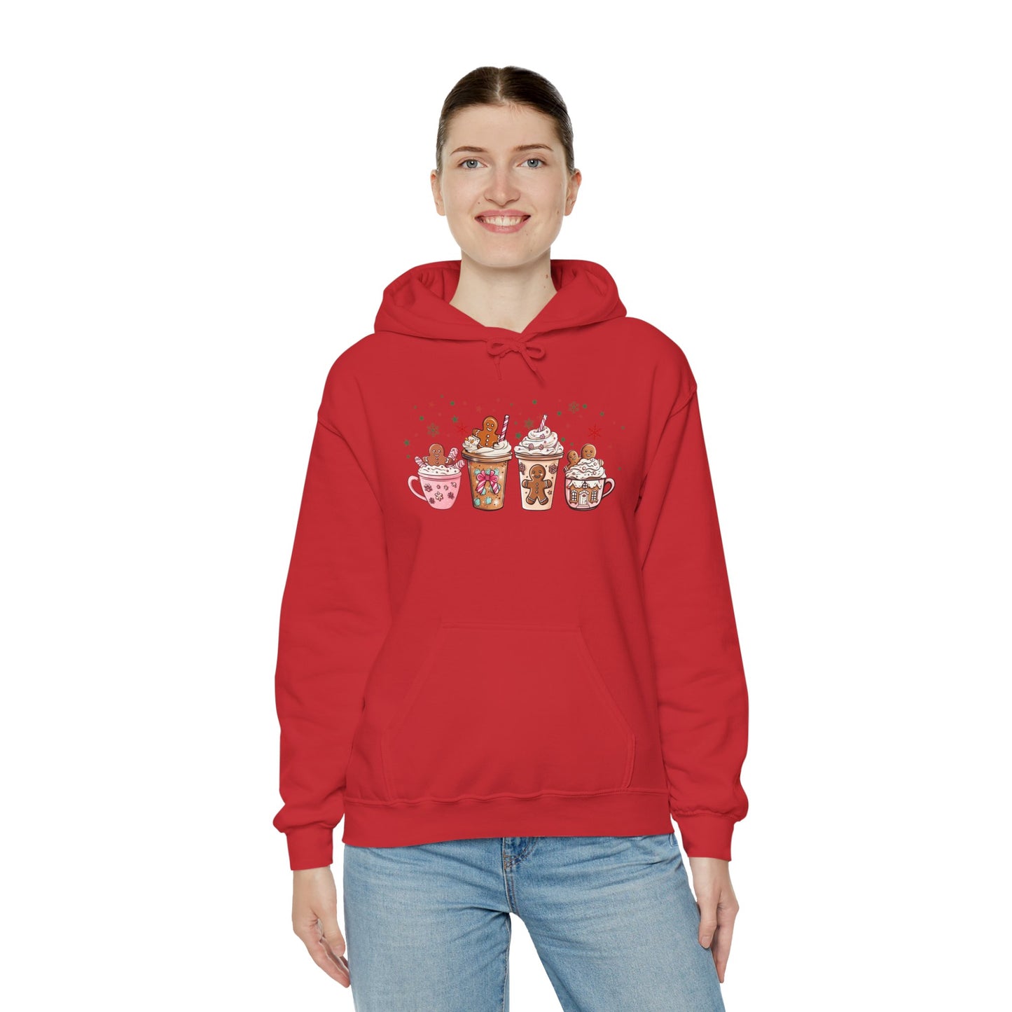 Gingerbread Coffee Holiday Hoodie - Cozy Xmas Sweatshirt, Cute Winter Gift, Christmas Apparel, Festive Layering Pullover
