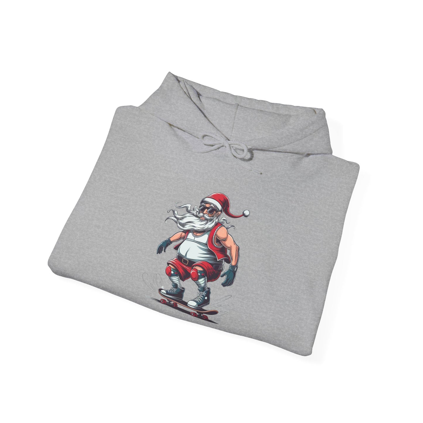 Santa Skateboarding Unisex Heavy Blend Hoodie, Christmas Sweatshirt, Holiday Gift, Cozy Winter Apparel, Fun Santa Design
