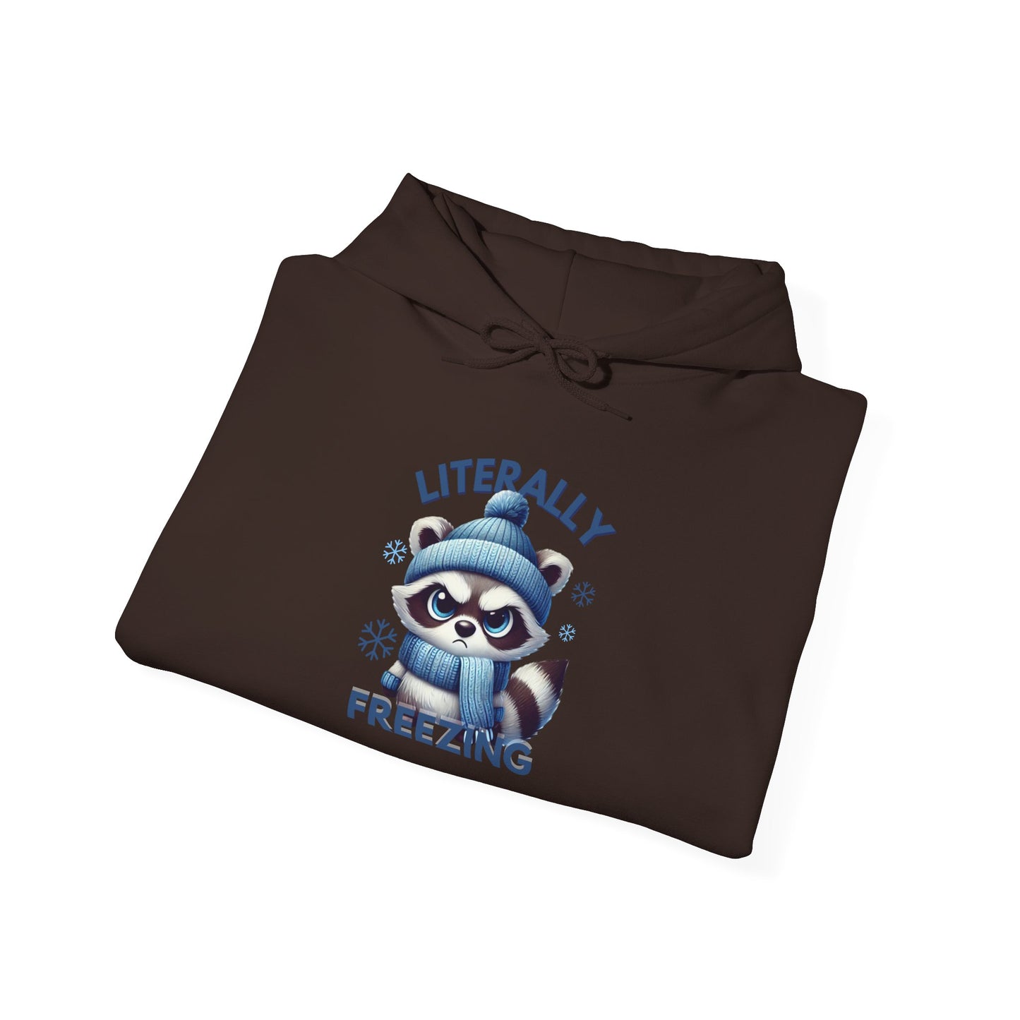 Chilly Raccoon Hoodie, Cozy Gift for Winter, Funny Hooded Hoodie, Cute Animal Apparel, Holiday Essentials