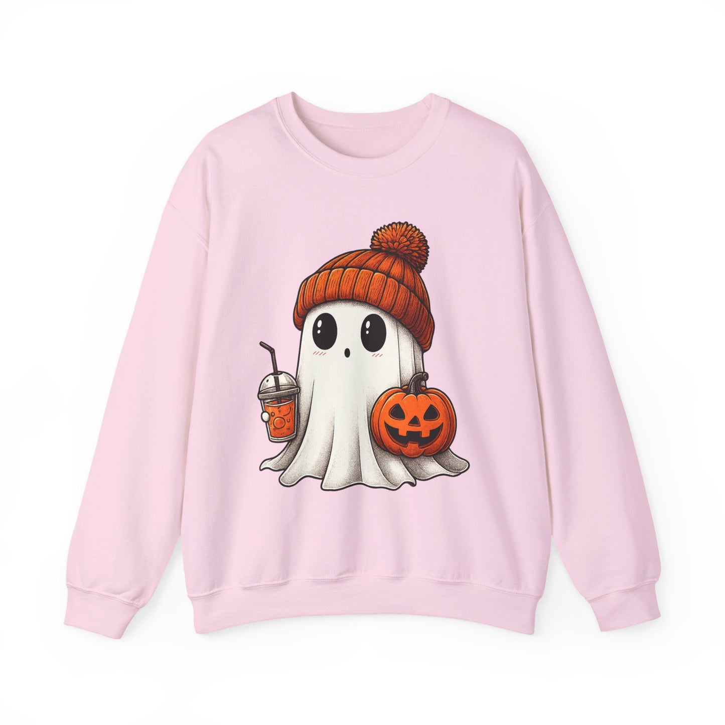 Cute Ghost Halloween Sweatshirt, Unisex Crewneck, Spooky Season Apparel, Fall Fashion, Cozy Pumpkin Sweater