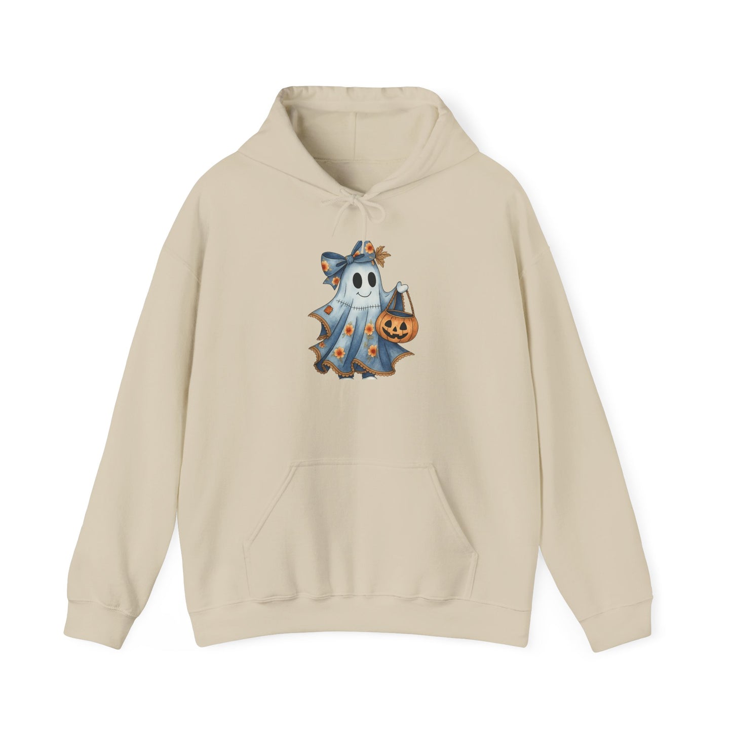 Ghostly Fun Hooded Hoodie, - Halloween Spirit, Cozy Comfort, Unisex Style, Casual Wear, Spooky Gift