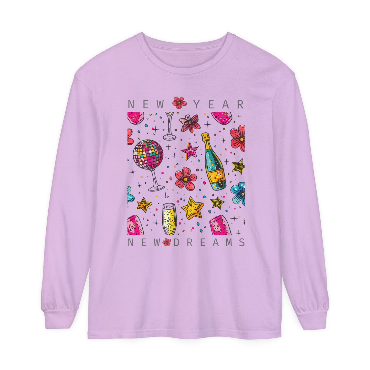 New Year Unisex Garment-dyed Long Sleeve T-Shirt