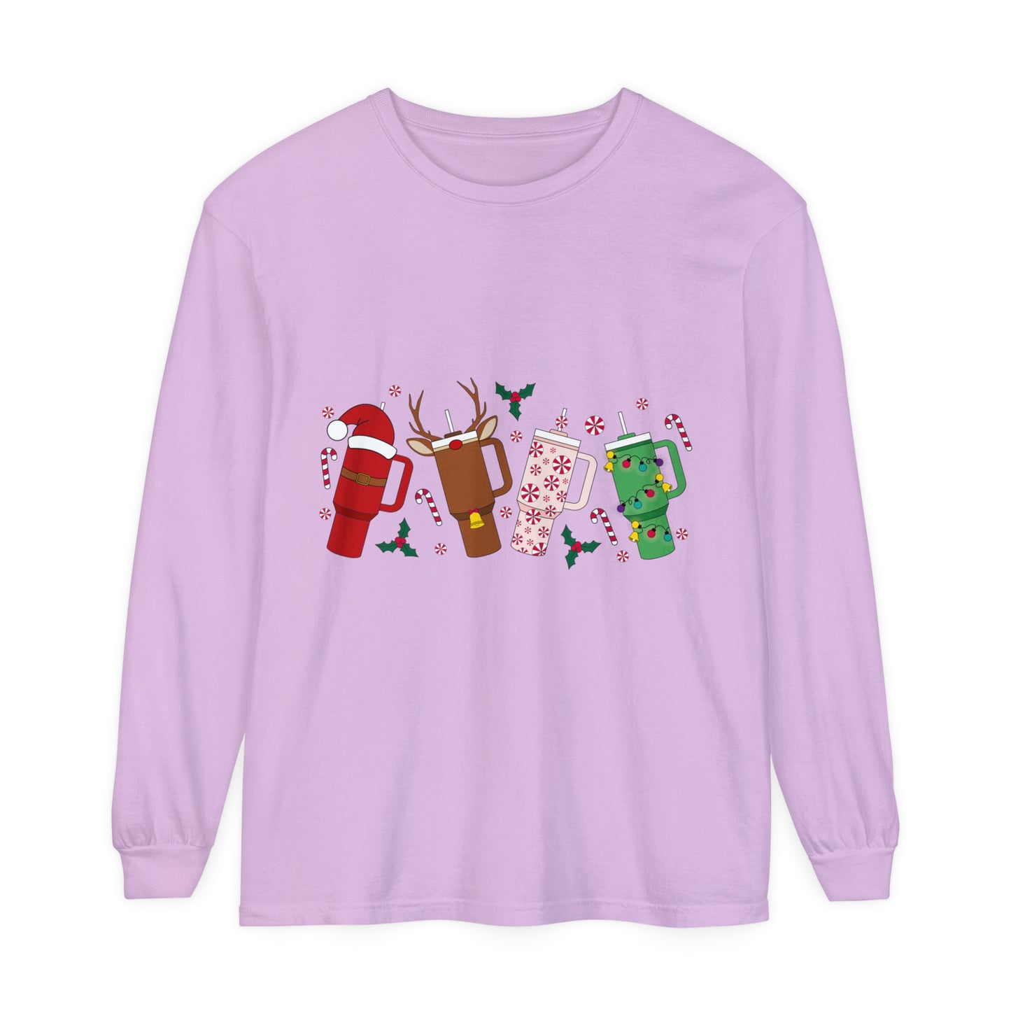 Christmas Unisex Garment-dyed Long Sleeve T-Shirt