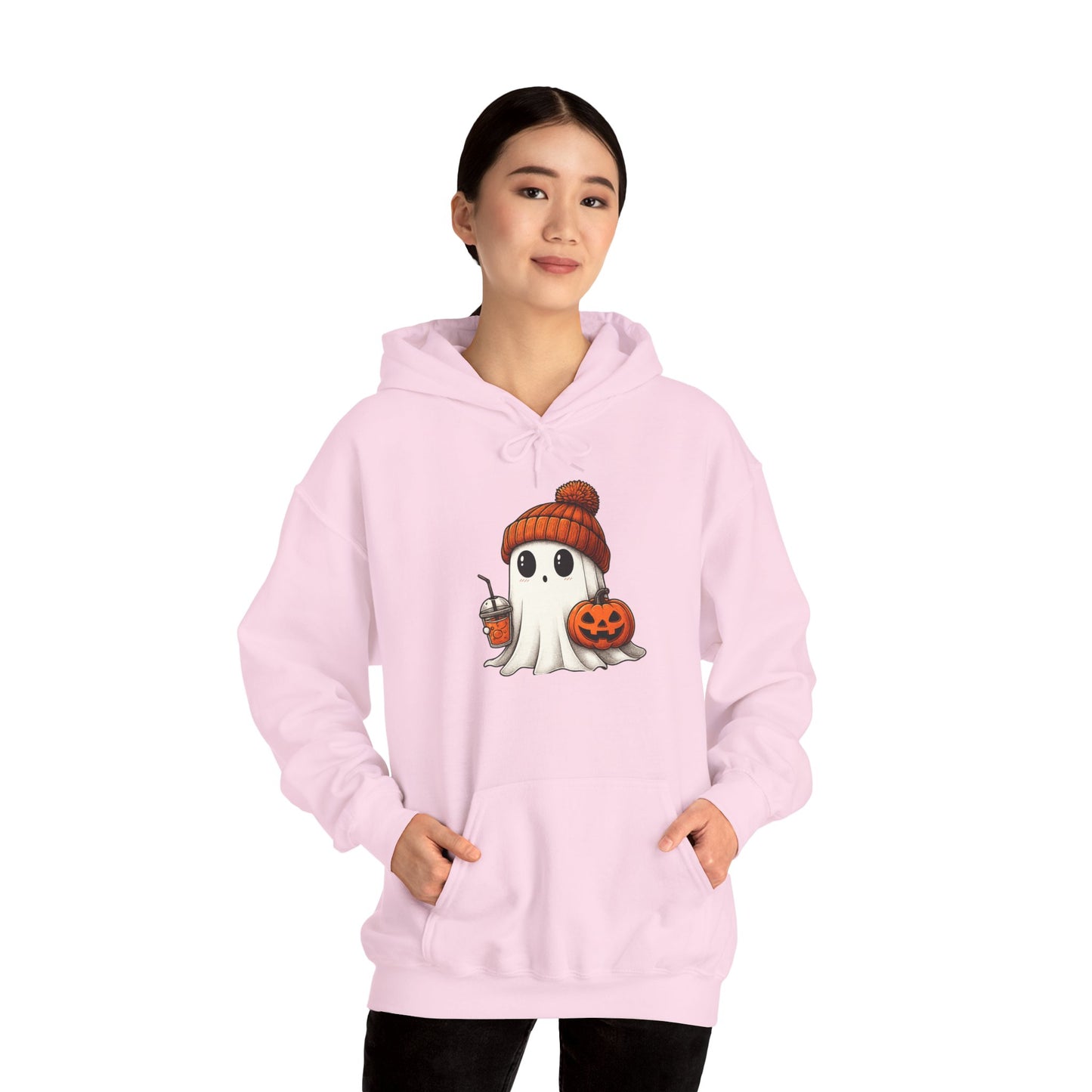 Halloween Ghost Hoodie, Unisex Halloween Apparel, Cute Pumpkin Design, Halloween Party Outfit
