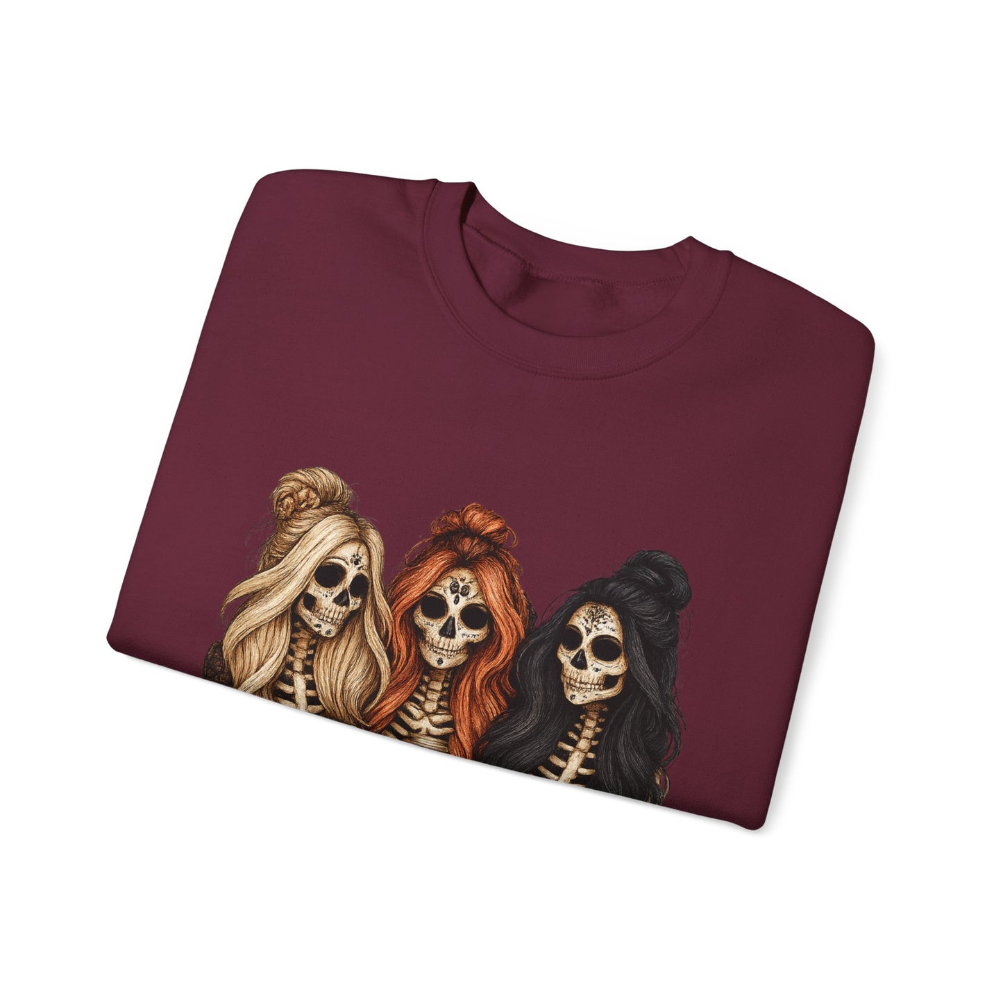 Halloween Skeleton Crewneck Sweatshirt, Cozy Unisex Sweatshirt, Trendy Halloween Apparel, Gift for Halloween Lovers, Spooky Season Outfit