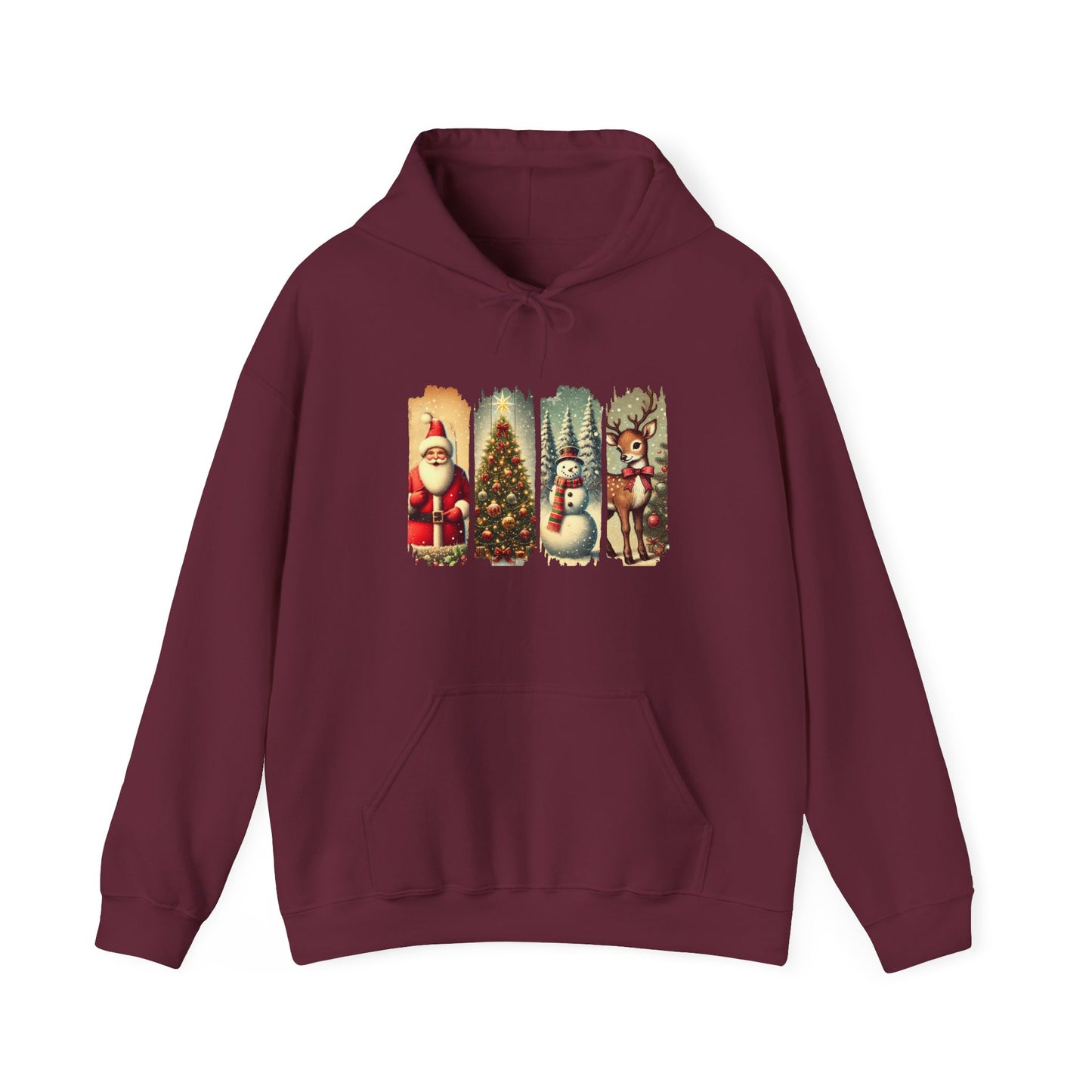 Cozy Christmas Sweatshirt with Vintage Holiday Designs, Unisex Hoodie for Winter, Christmas Gift, Holiday Wear, Festive Apparel