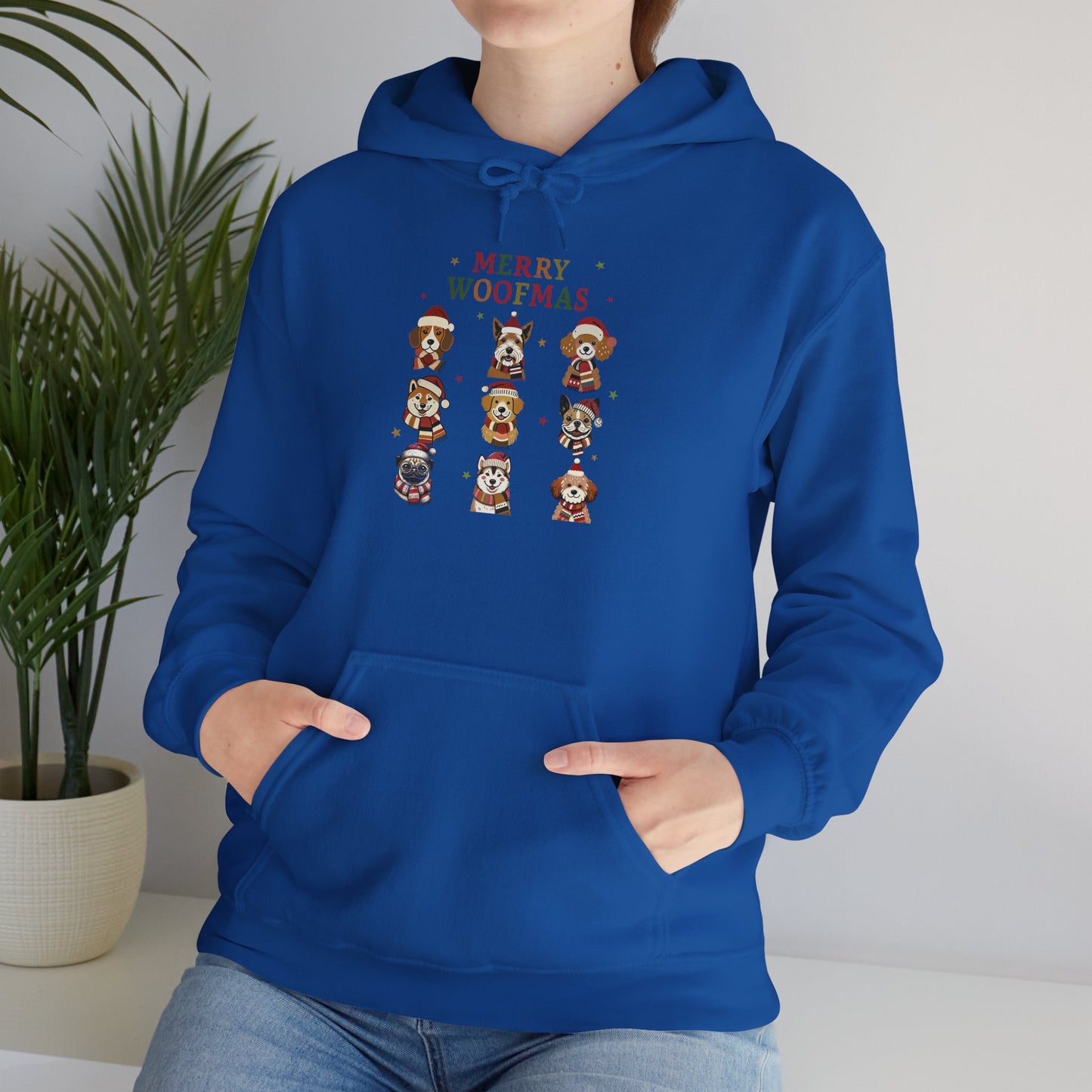 Merry Woofmas Hoodie, Cozy Dog Lover Hoodie, Gift for Pet Owners, Cute Holiday Apparel, Festive Furry Friends Clothing