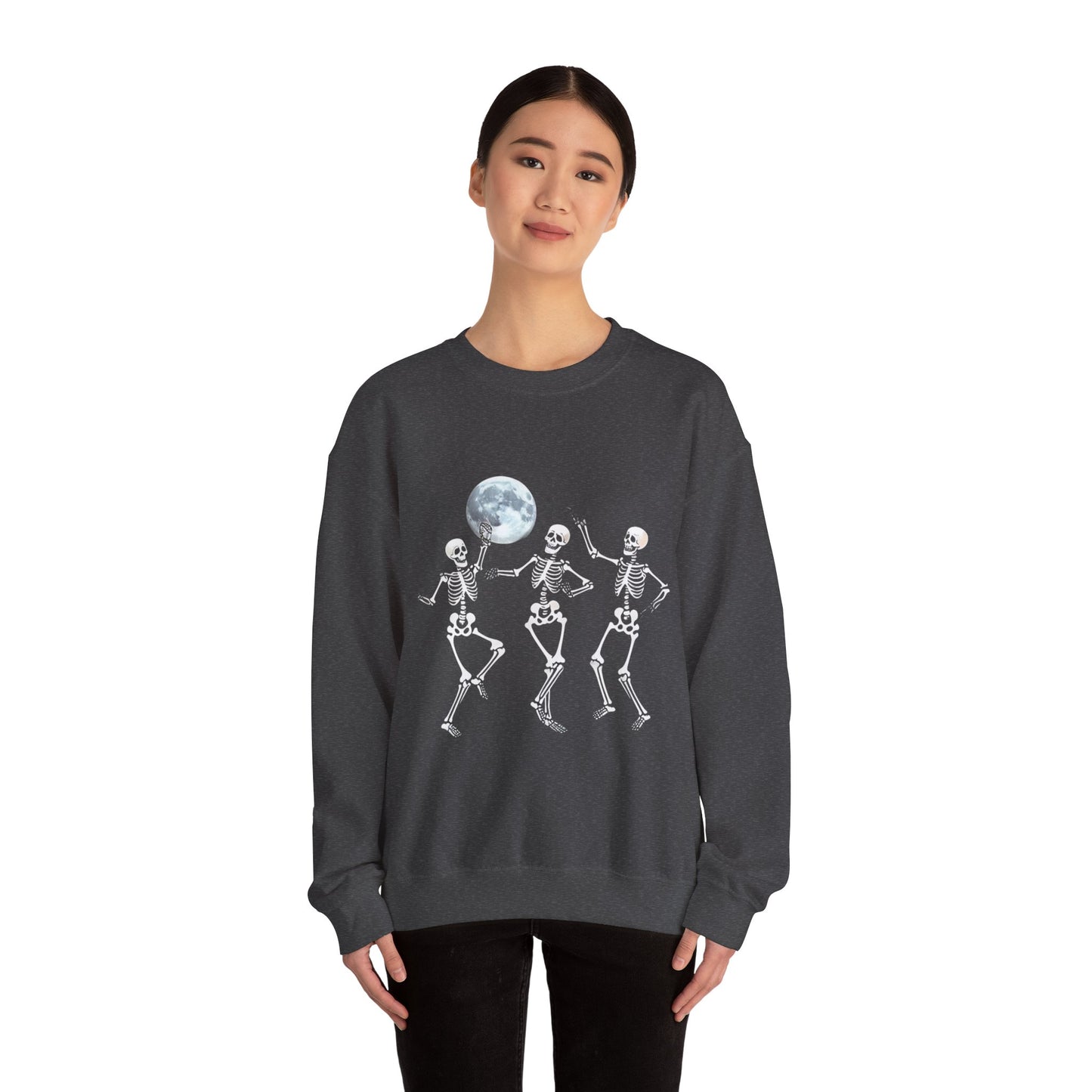 Spooky Dance Crewneck Sweatshirt - Halloween Oddities, Unisex Sweatshirt, Festive Apparel, Skeleton Design, Cozy Style