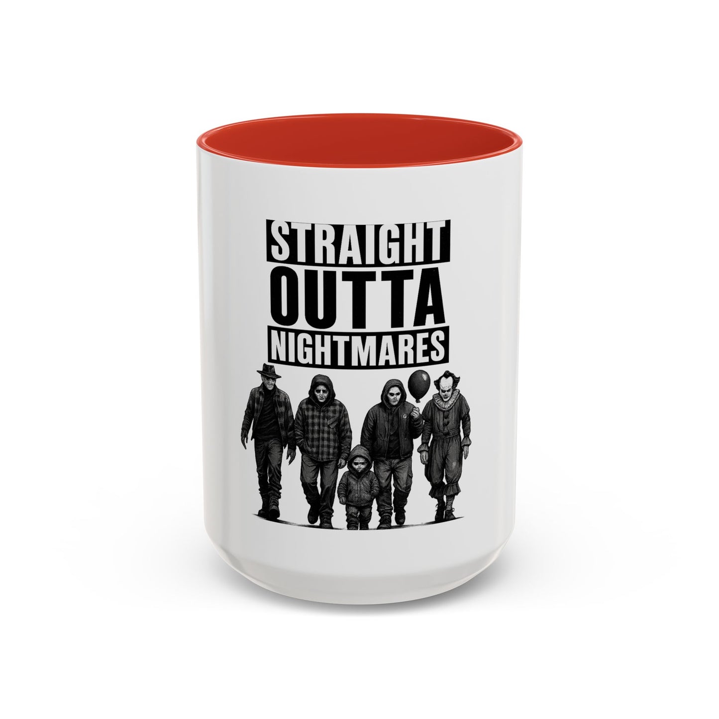 Straight Outta Nightmares Accent Coffee Mug | Spooky Mug, Horror Coffee Cup, Unique Gift for Halloween, Funware, Collectible Tea Mug