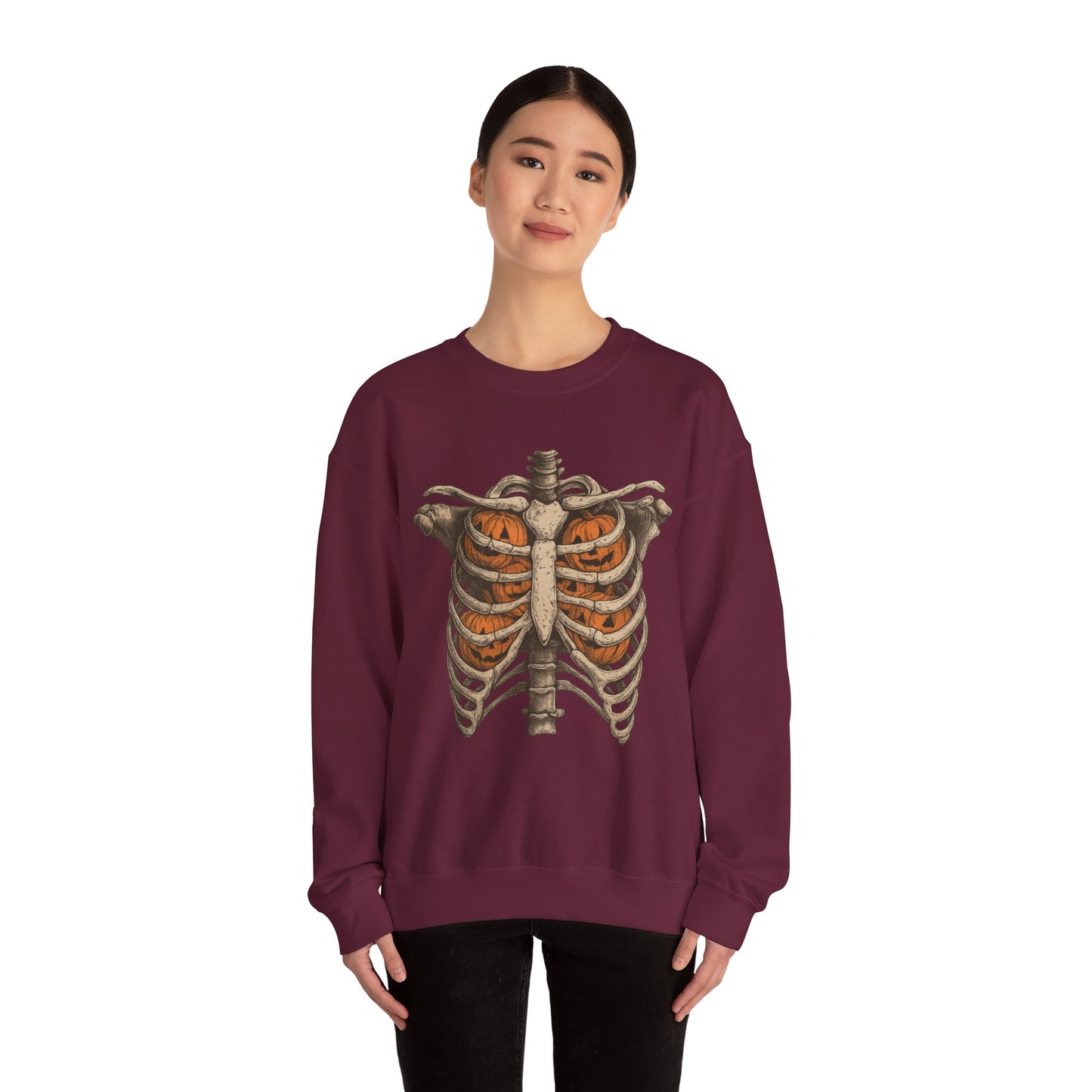 Halloween Skeleton Sweatshirt, Unisex Crewneck, Fall Fashion, Spooky Apparel, Gift for Halloween, Cozy Pullover